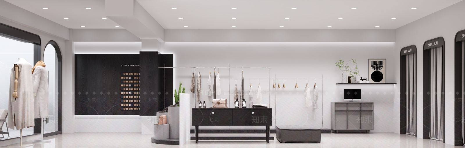 现代简约服装店3D模型下载【ID:1202430227】