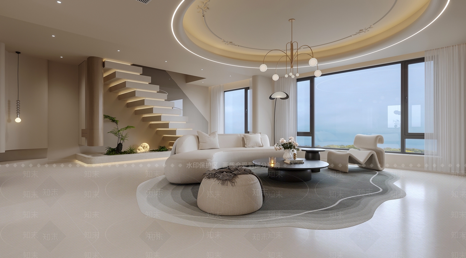 奶油家居客厅3D模型下载【ID:1202431260】