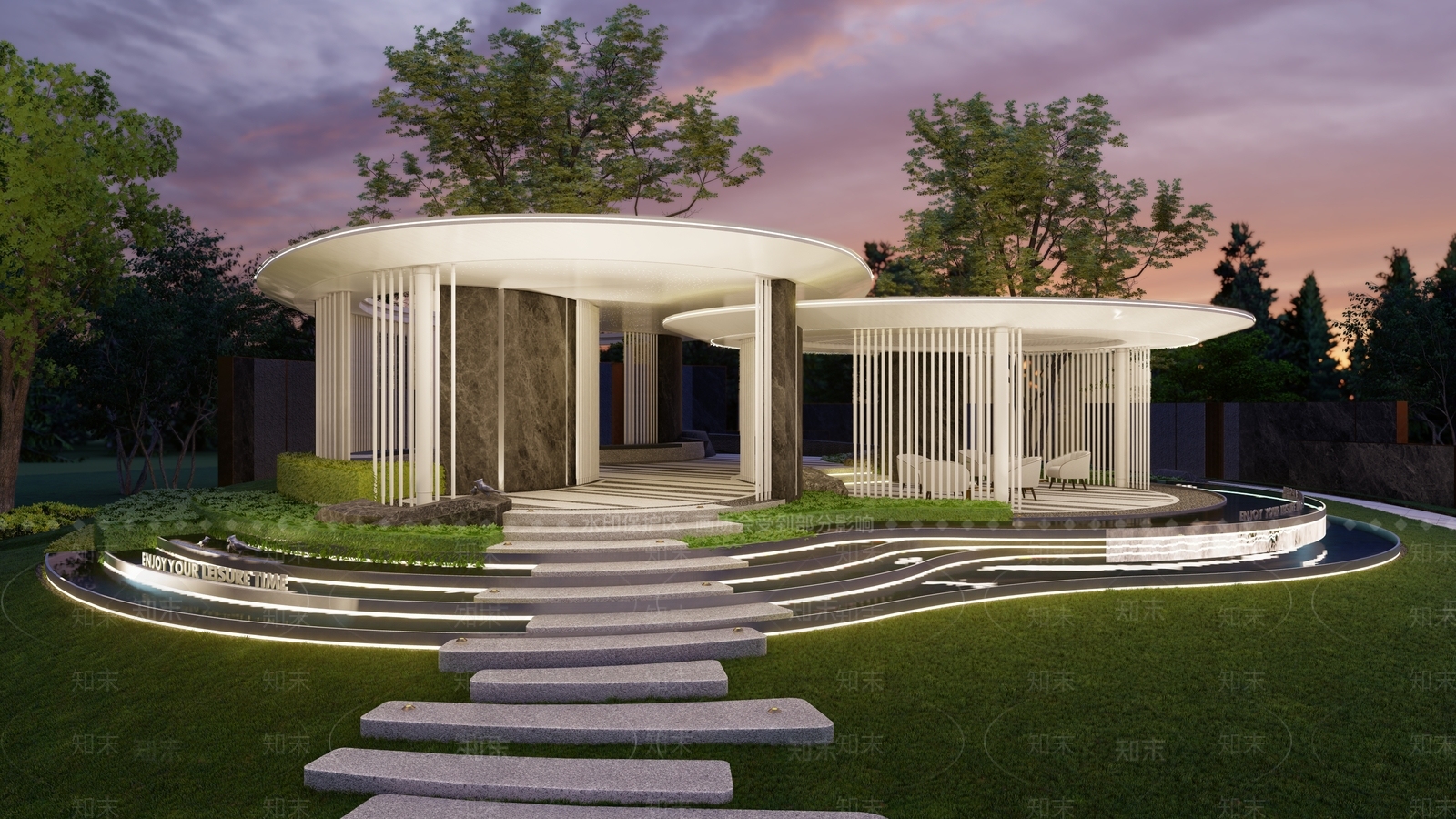 现代简约亭子SU模型下载【ID:1202432998】