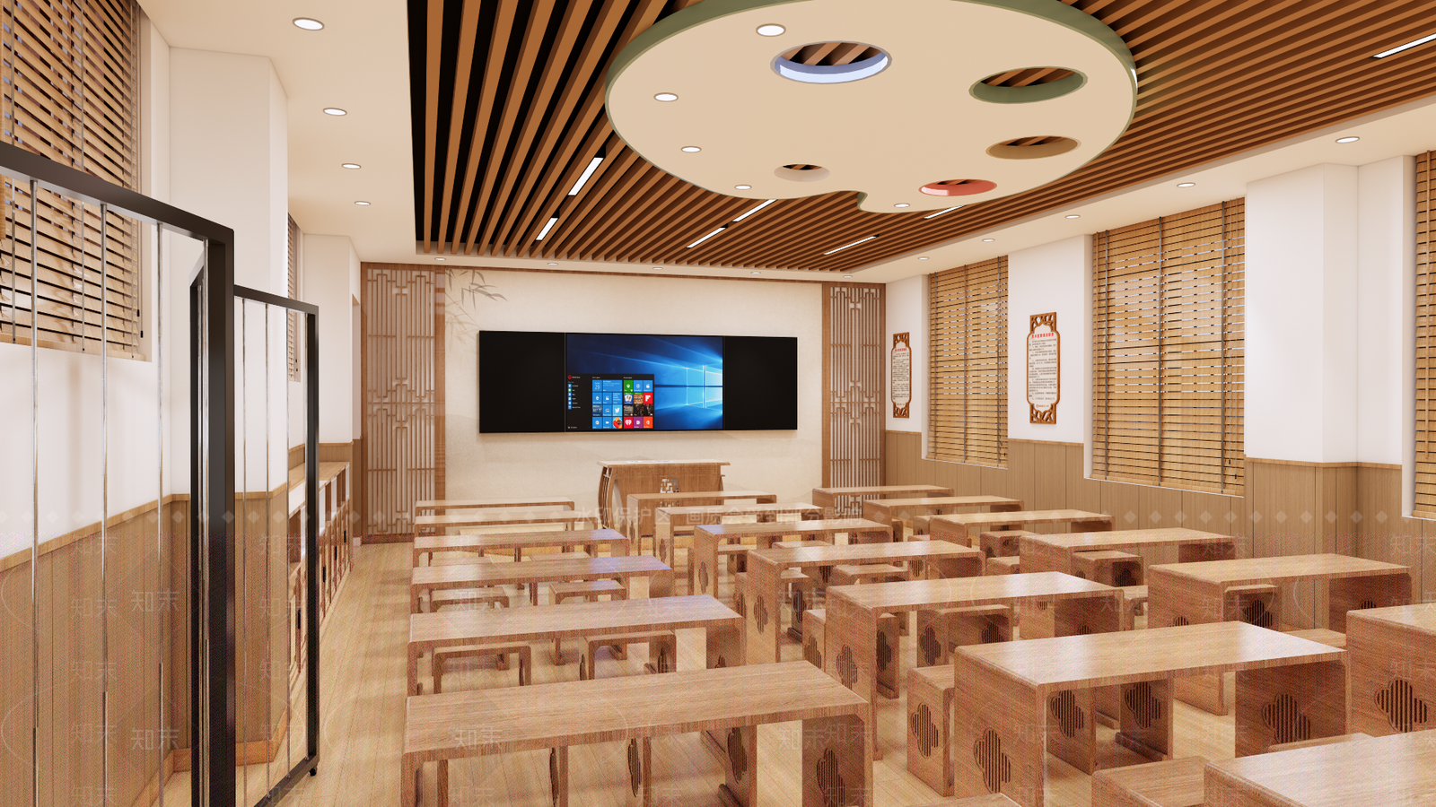 新中式中式教室SU模型下载【ID:1202433984】