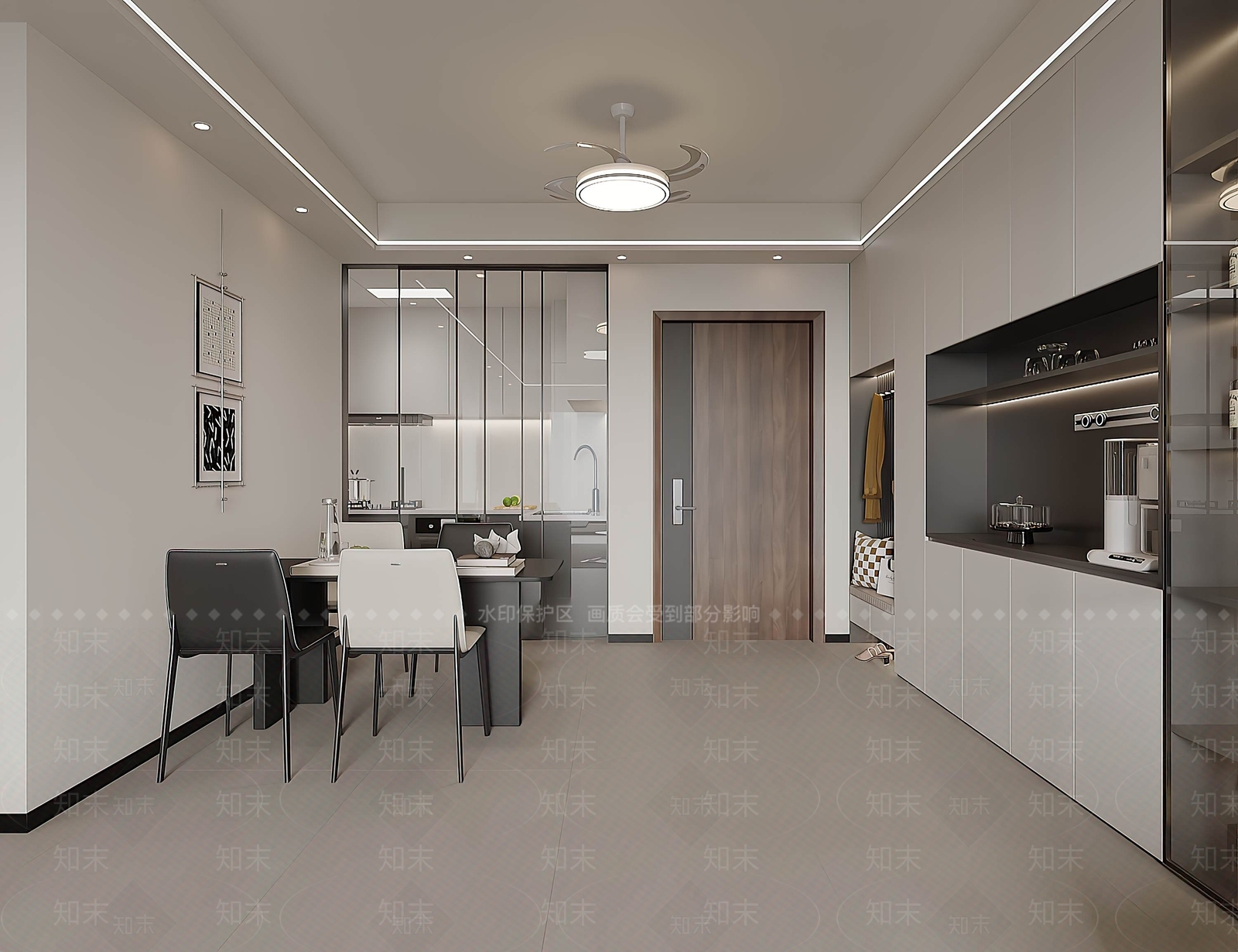 现代家居餐厅3D模型下载【ID:1204197775】