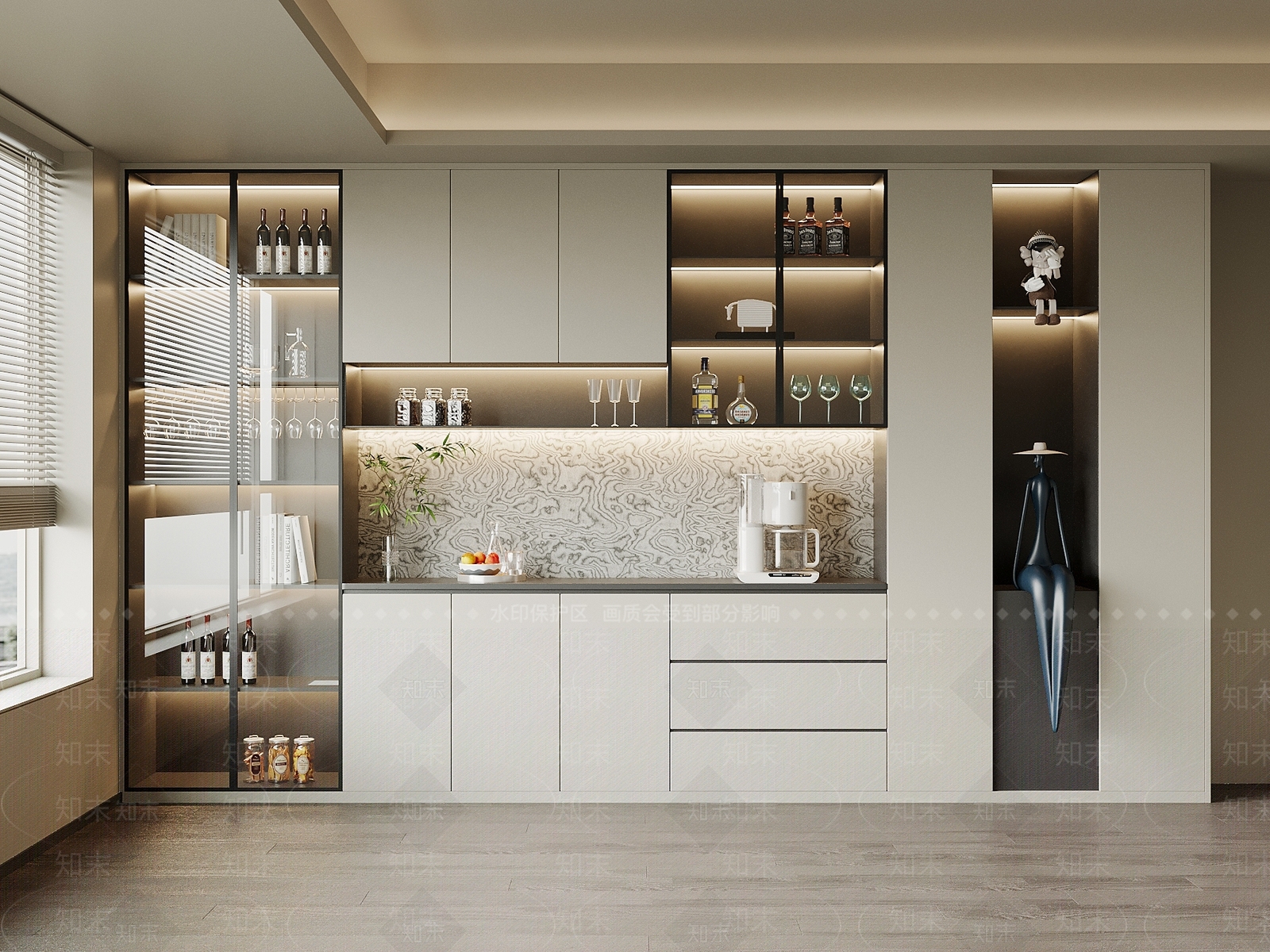 现代酒柜SU模型下载【ID:1202435119】