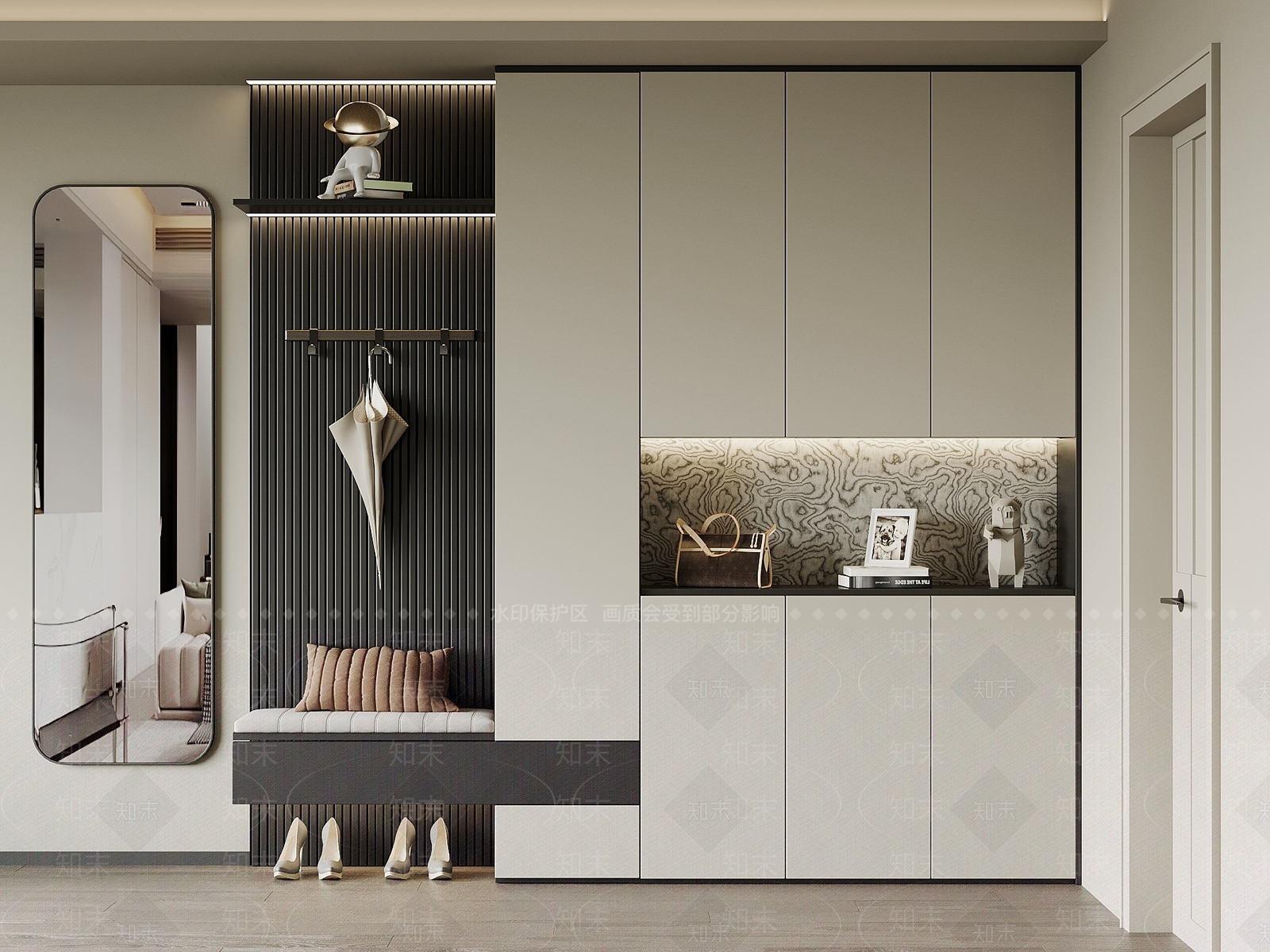 现代鞋柜SU模型下载【ID:1202435434】