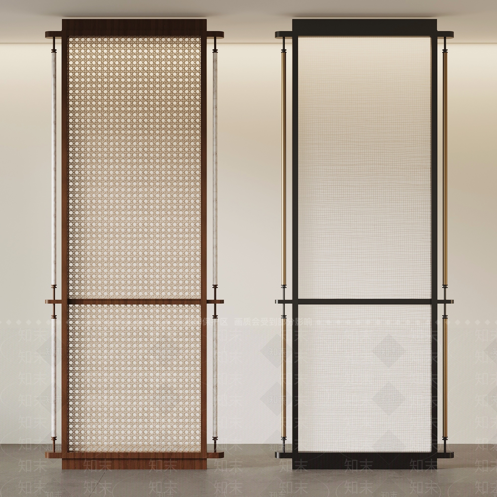 新中式隔断SU模型下载【ID:1202435774】