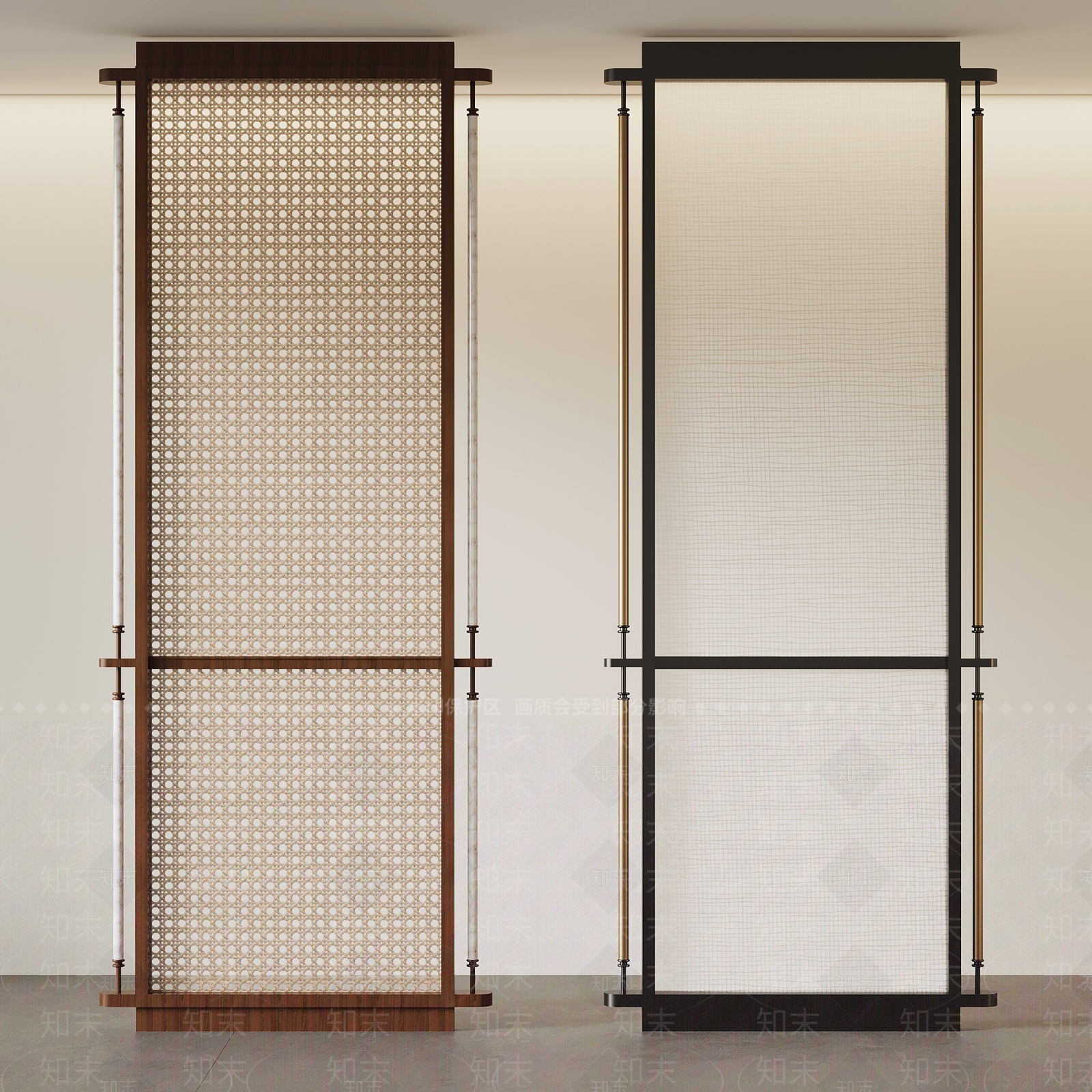 新中式隔断3D模型下载【ID:1202435745】