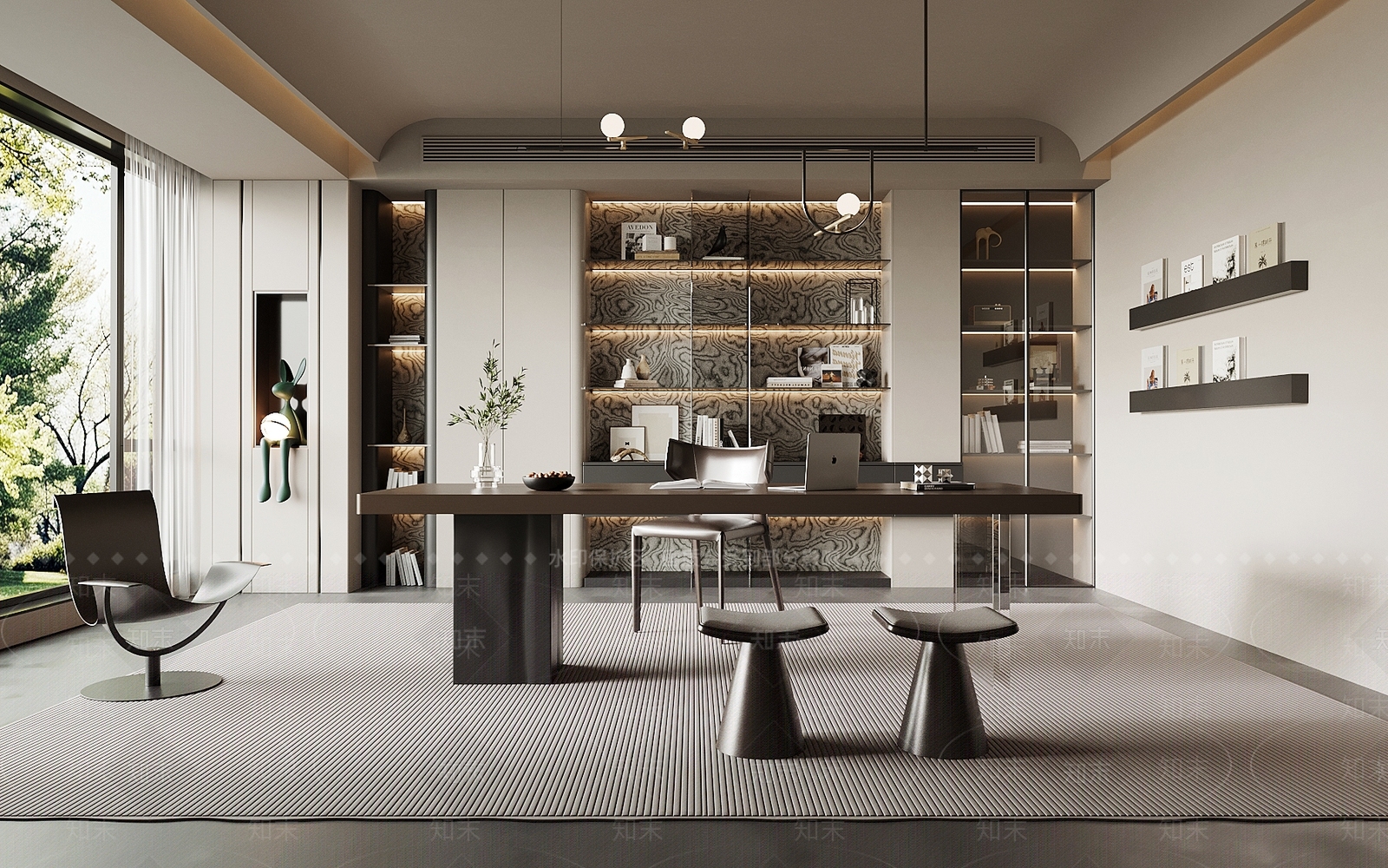 现代书房3D模型下载【ID:1202436060】