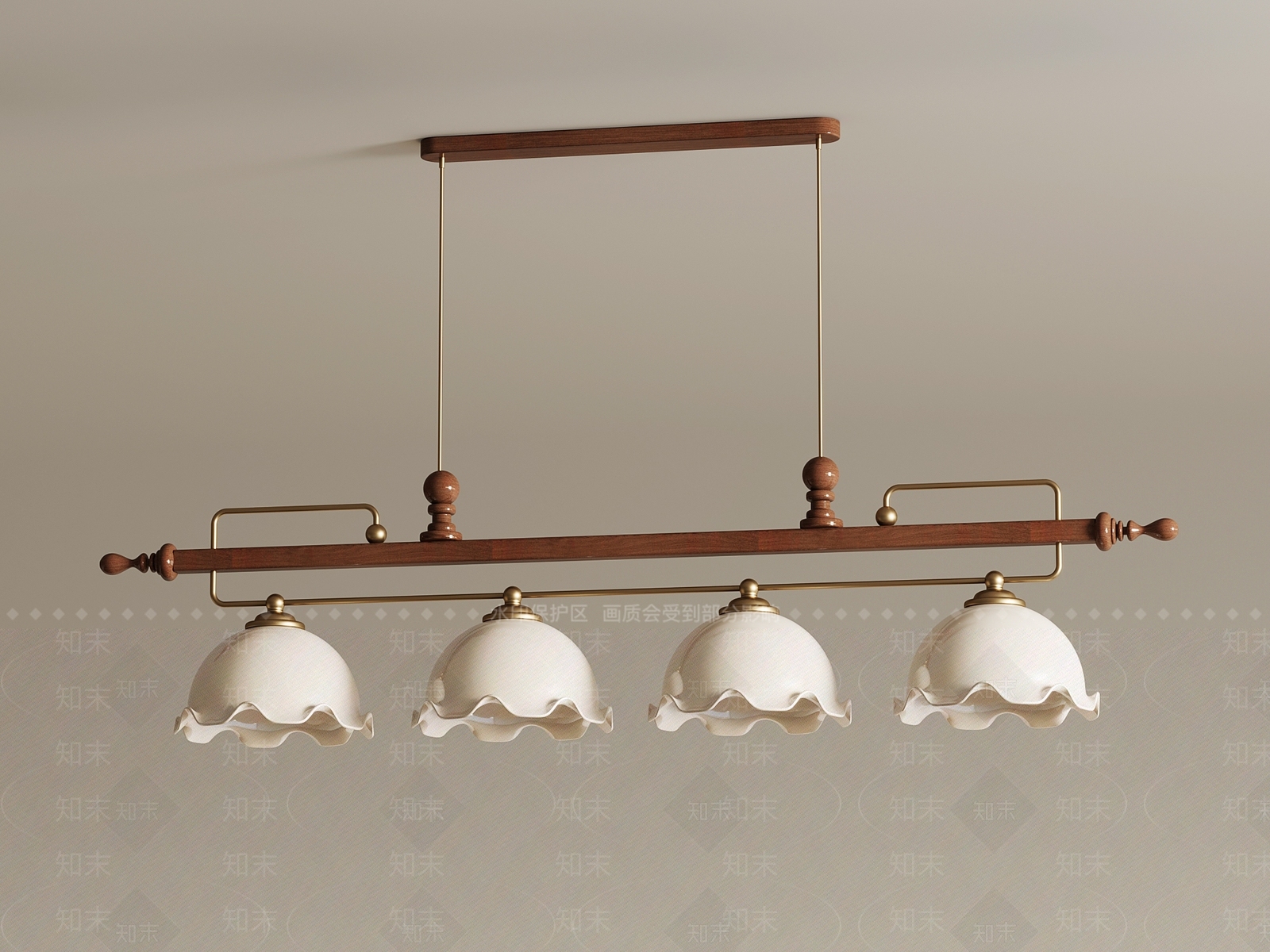 法式复古吊灯3D模型下载【ID:1202437384】