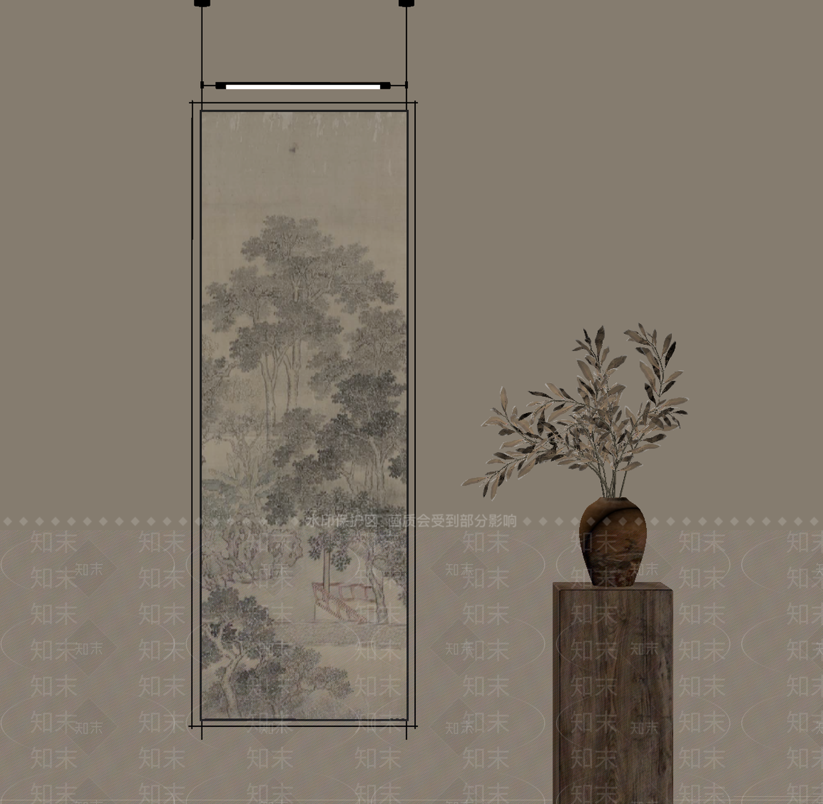 中古挂画SU模型下载【ID:1202438029】