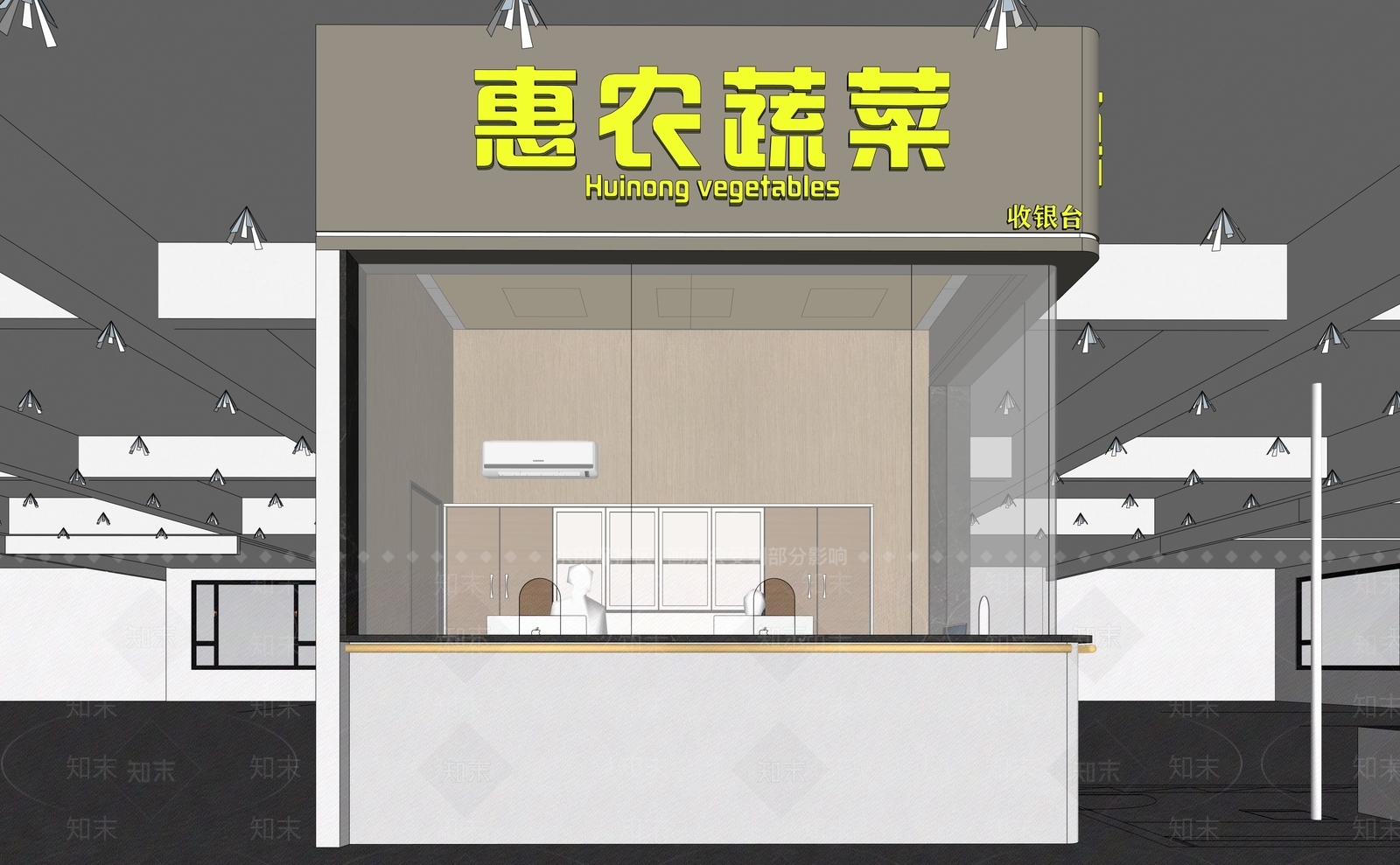 现代菜市场SU模型下载【ID:1202440196】