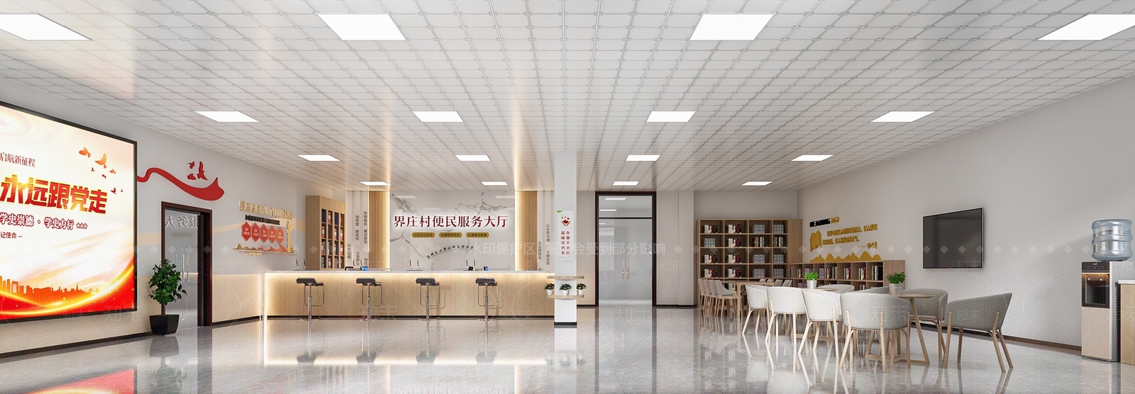 现代办公大厅3D模型下载【ID:1202441650】