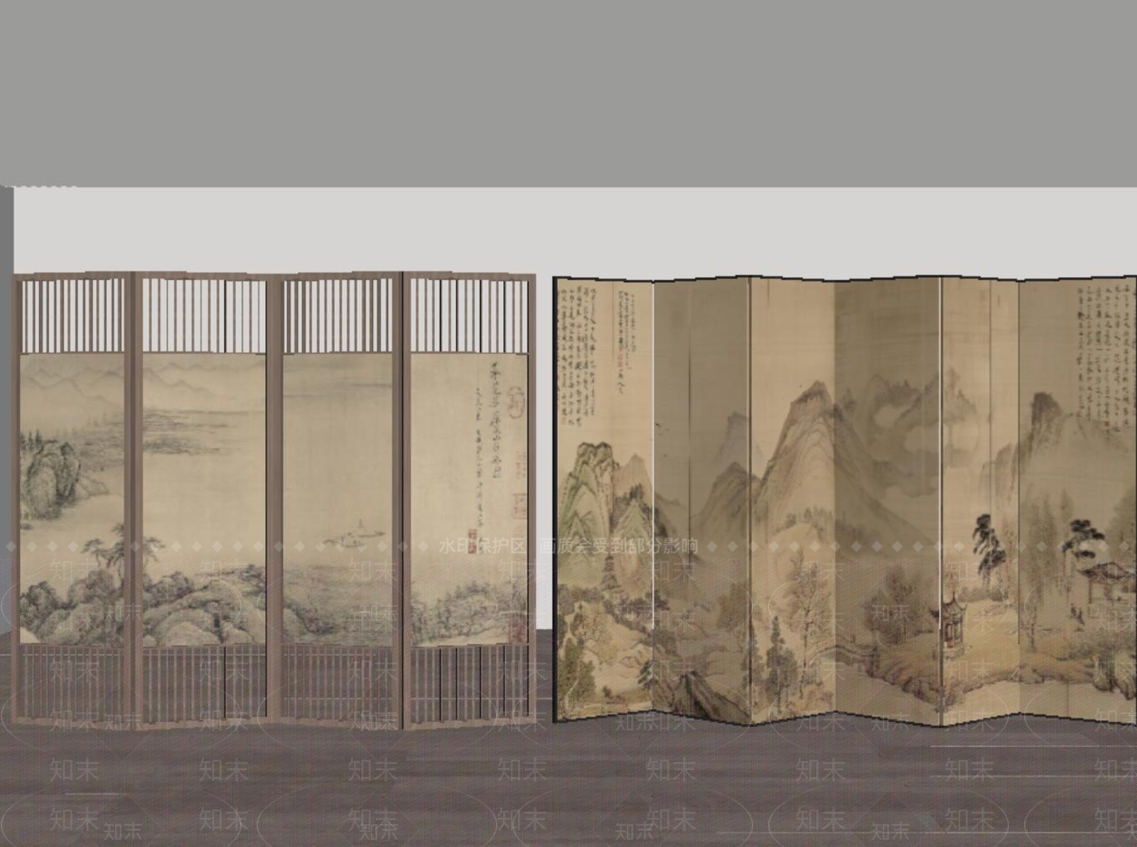 新中式中式屏风SU模型下载【ID:1202441705】