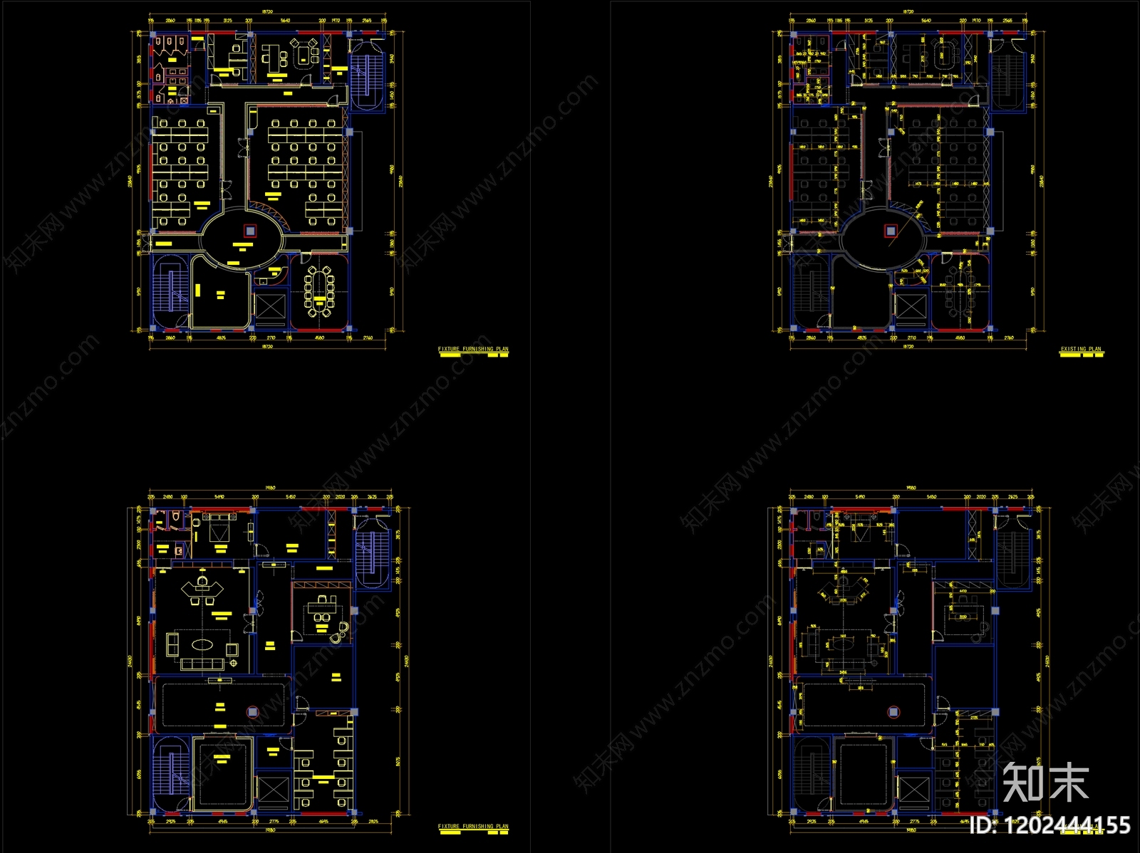 现代整体办公空间cad施工图下载【ID:1202444155】