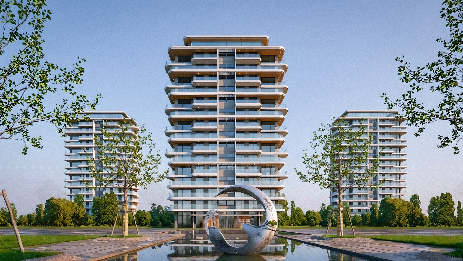 现代小高层住宅楼SU模型下载【ID:1202445579】