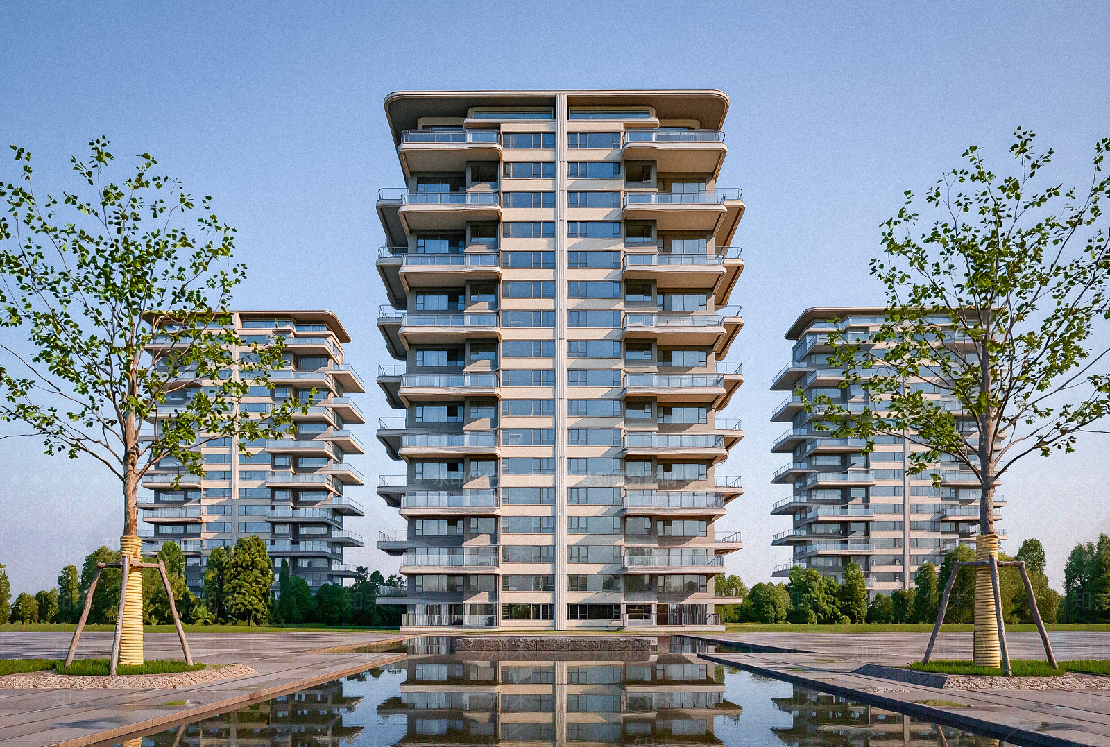 现代小高层住宅楼SU模型下载【ID:1202446528】