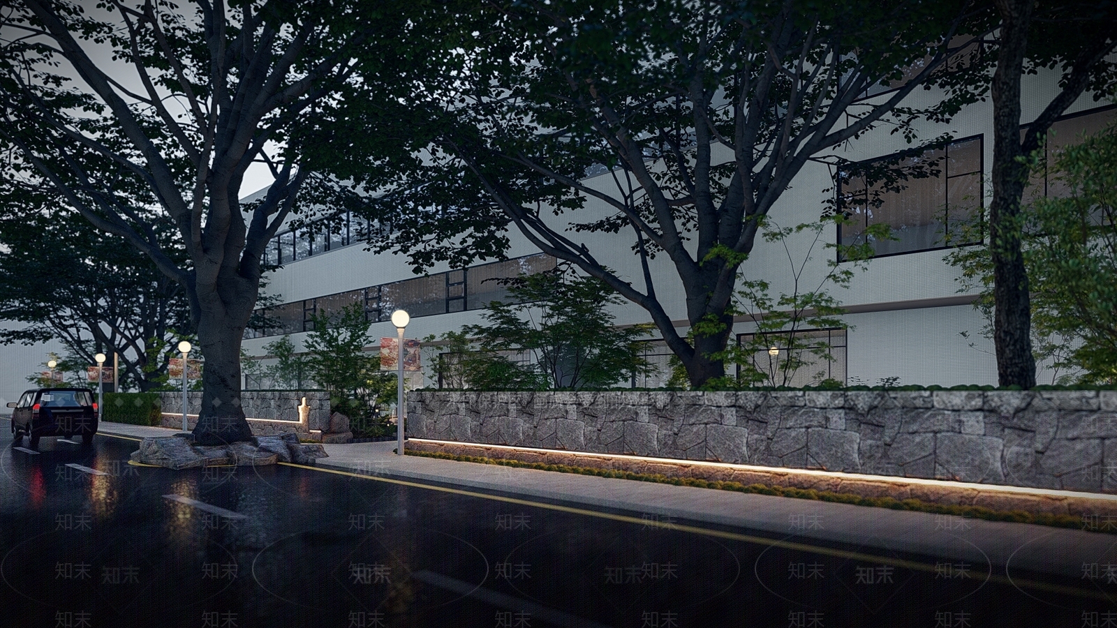 新中式中式别墅庭院SU模型下载【ID:1202446301】