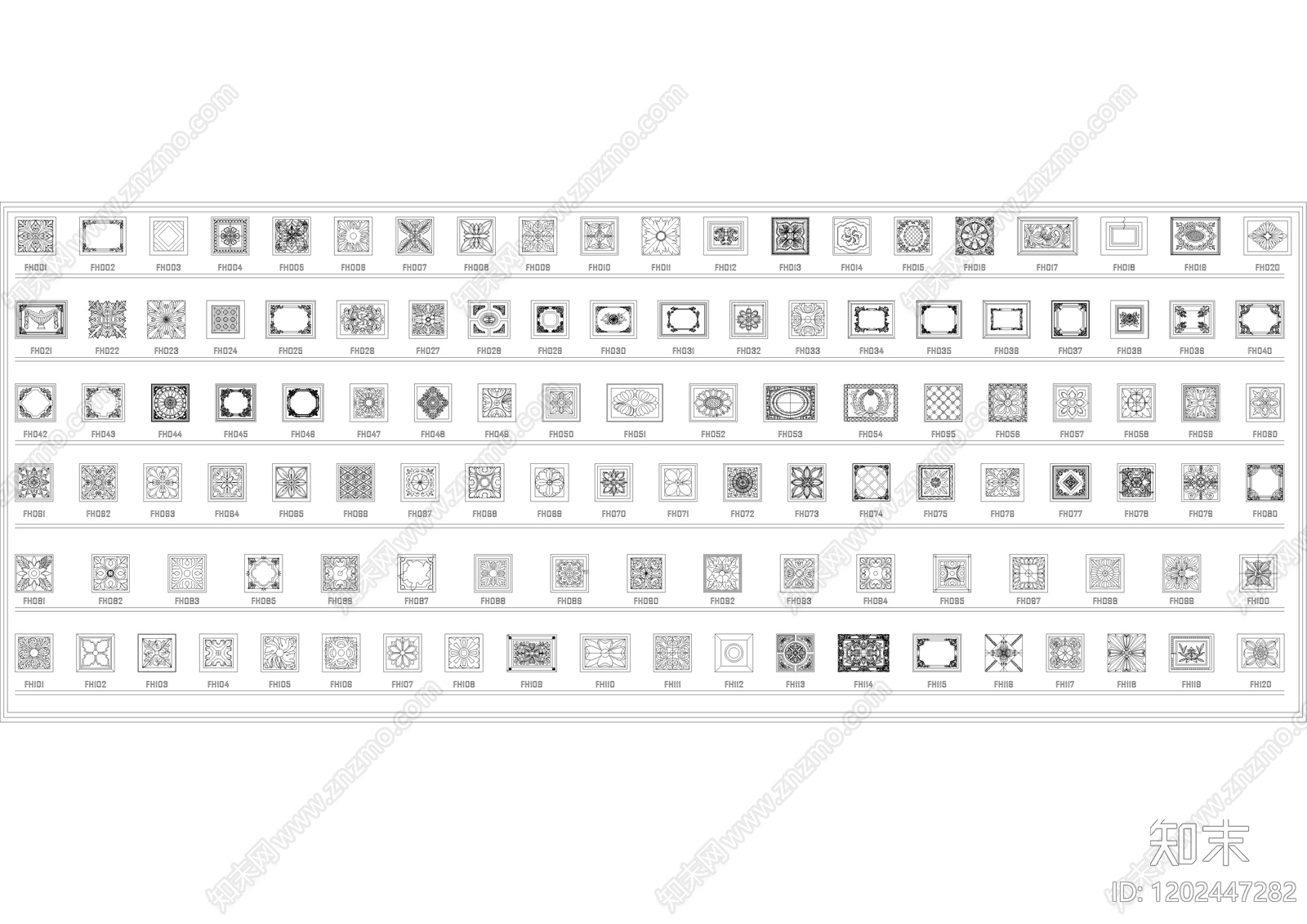 欧式装饰线条施工图下载【ID:1202447282】