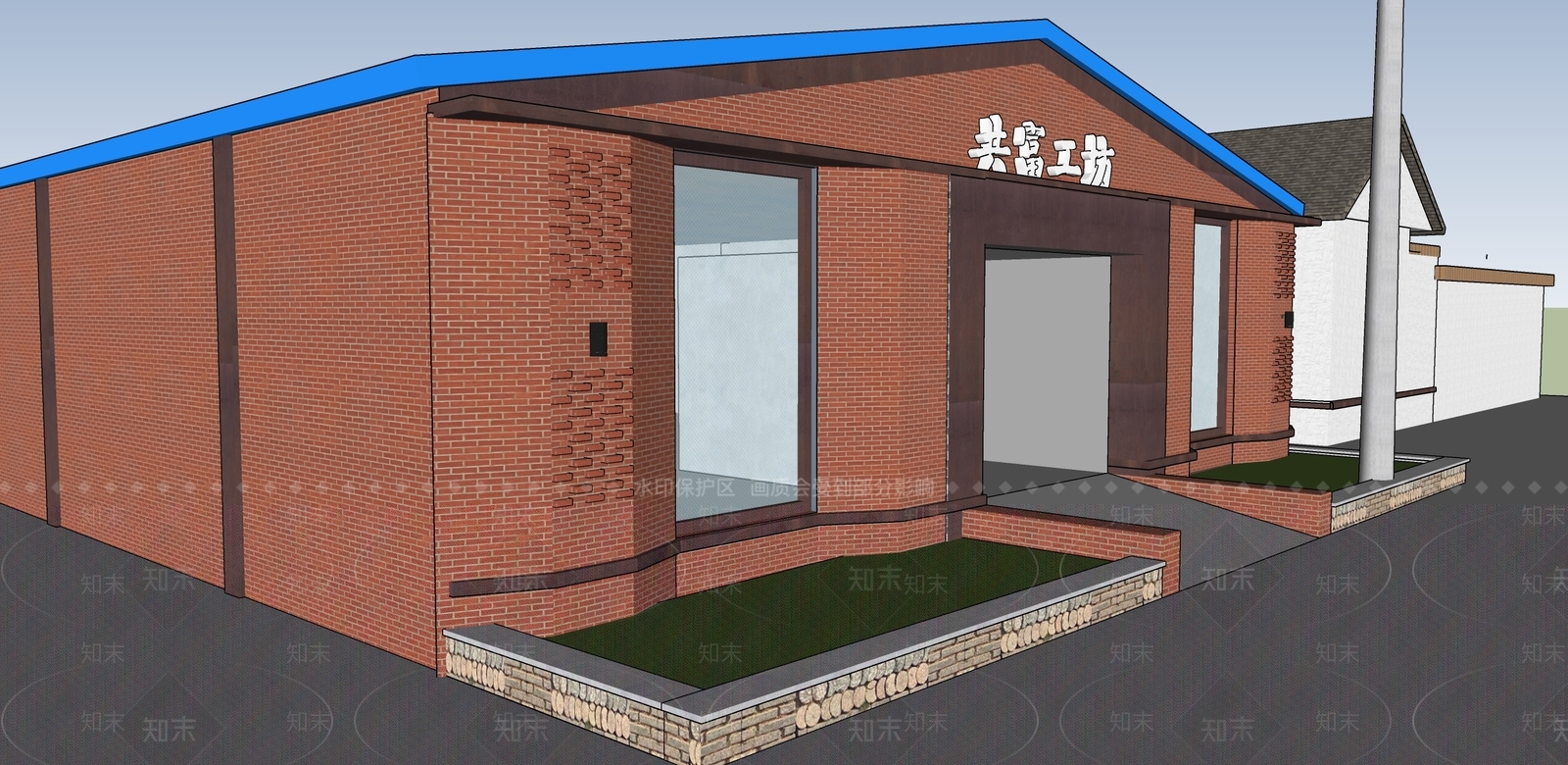 工业复古厂房SU模型下载【ID:1202447673】