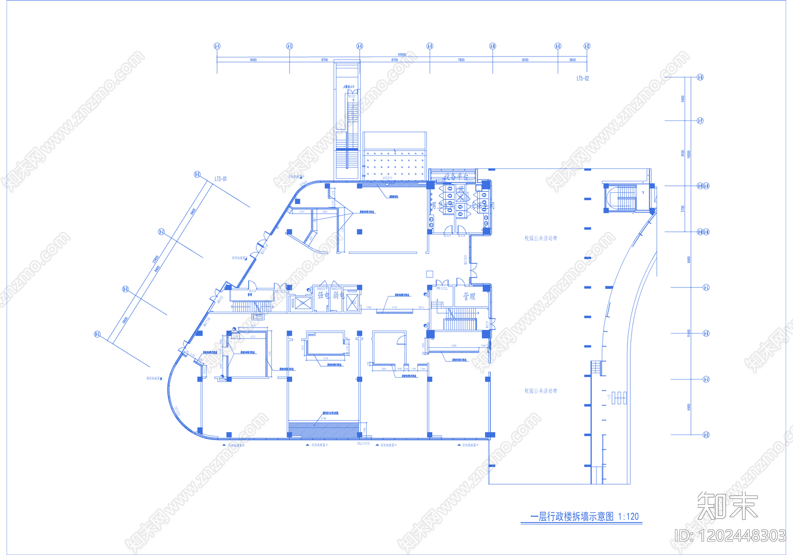 现代学校cad施工图下载【ID:1202448303】