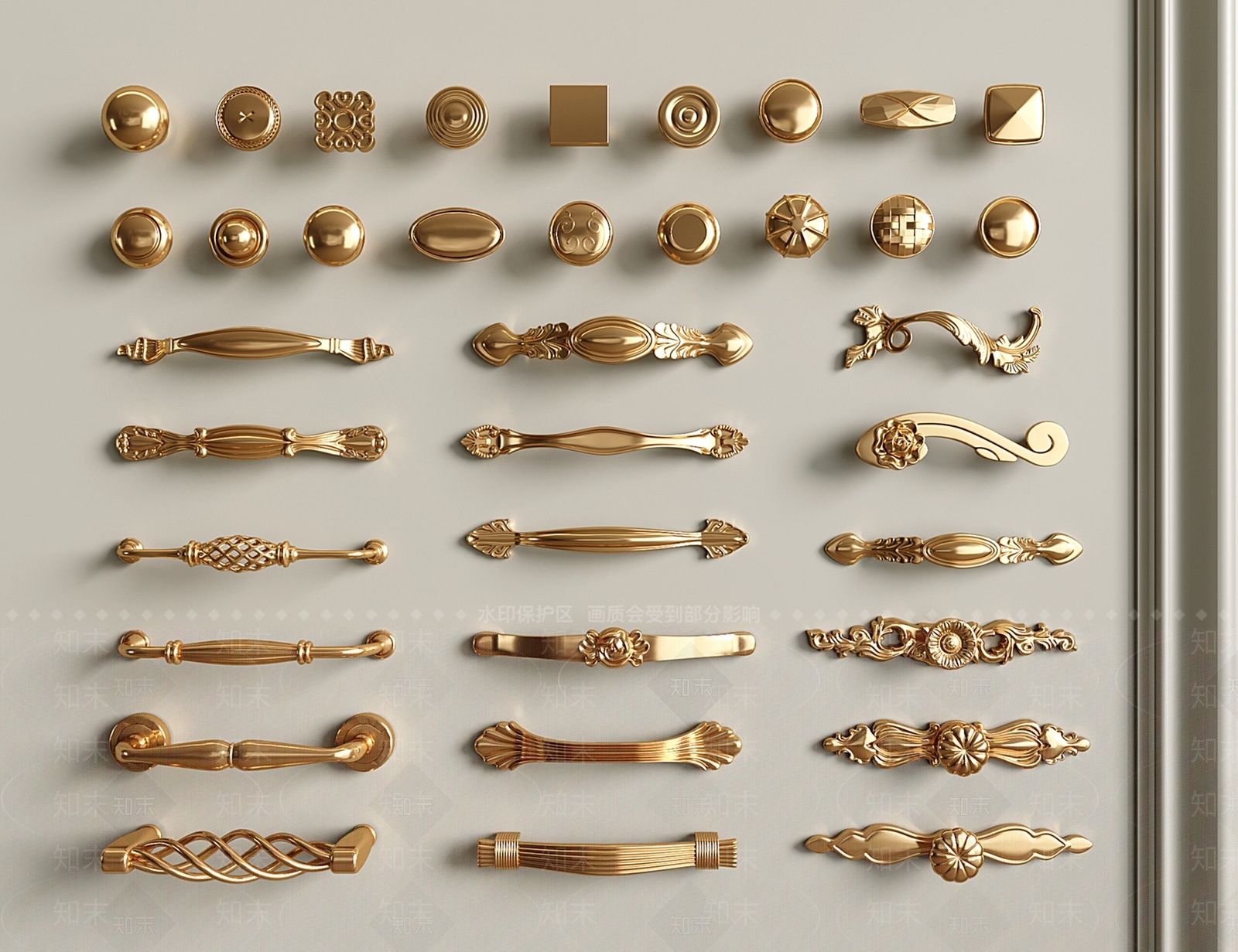 法式欧式拉手3D模型下载【ID:1202449068】