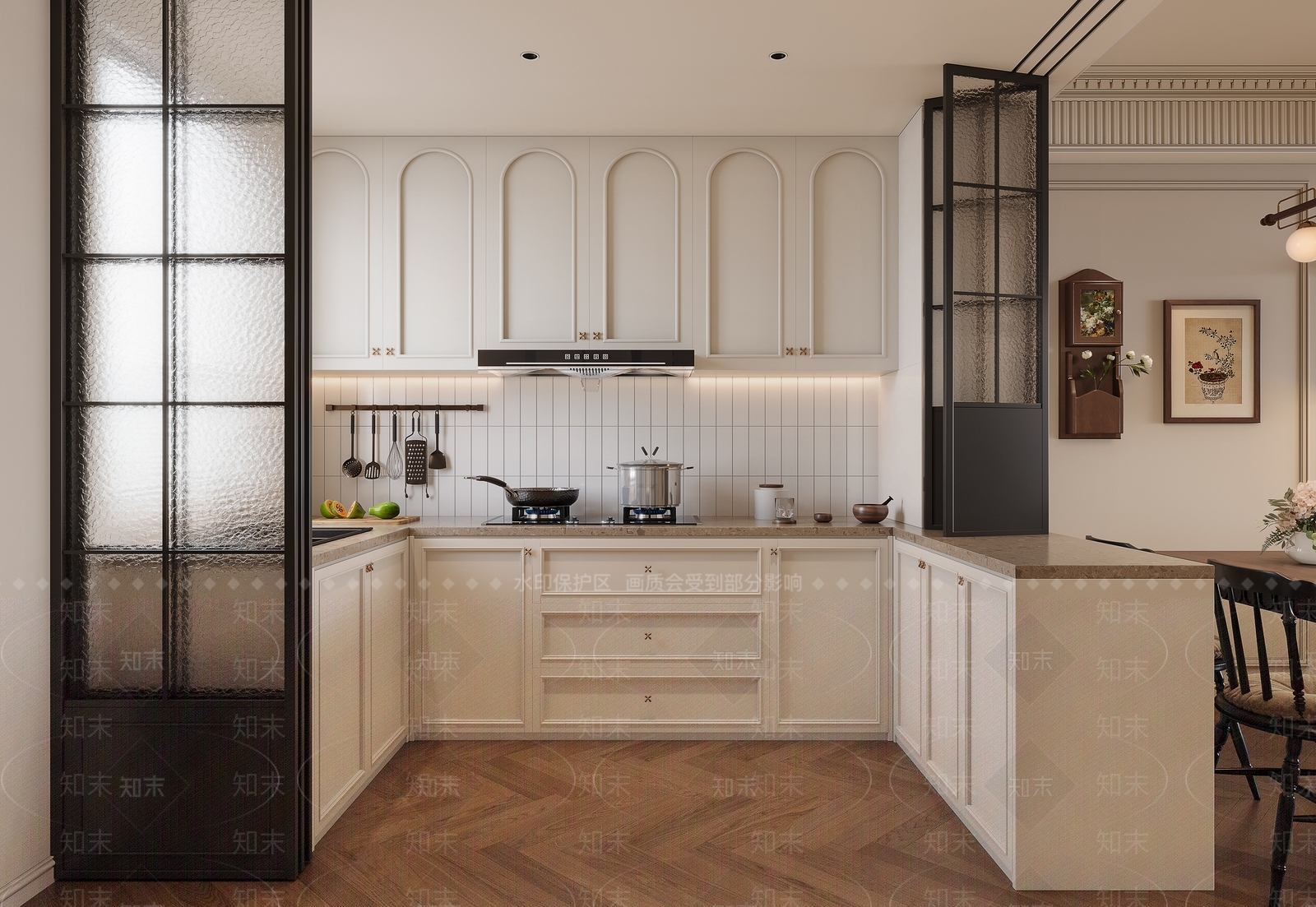 法式中古开放式厨房3D模型下载【ID:1202452382】