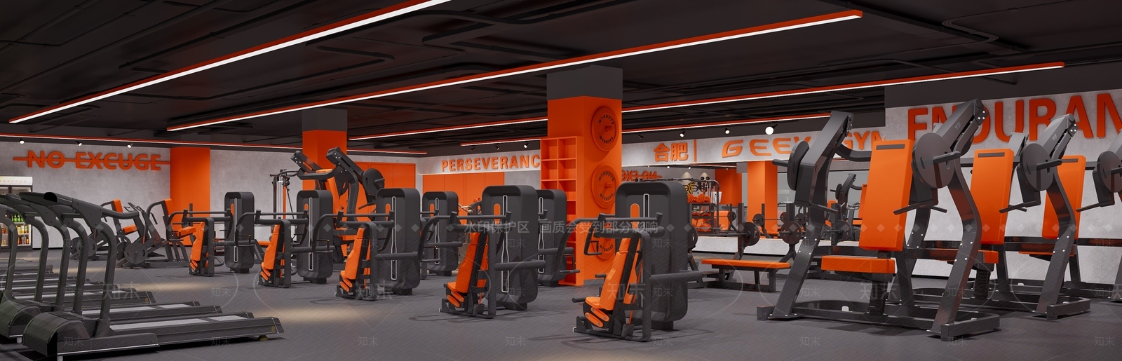 现代工业健身房3D模型下载【ID:1202454147】
