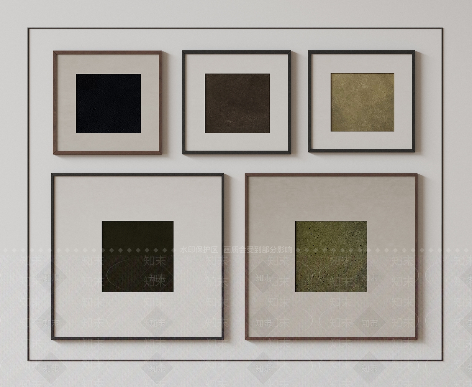 现代极简挂画SU模型下载【ID:1202454748】