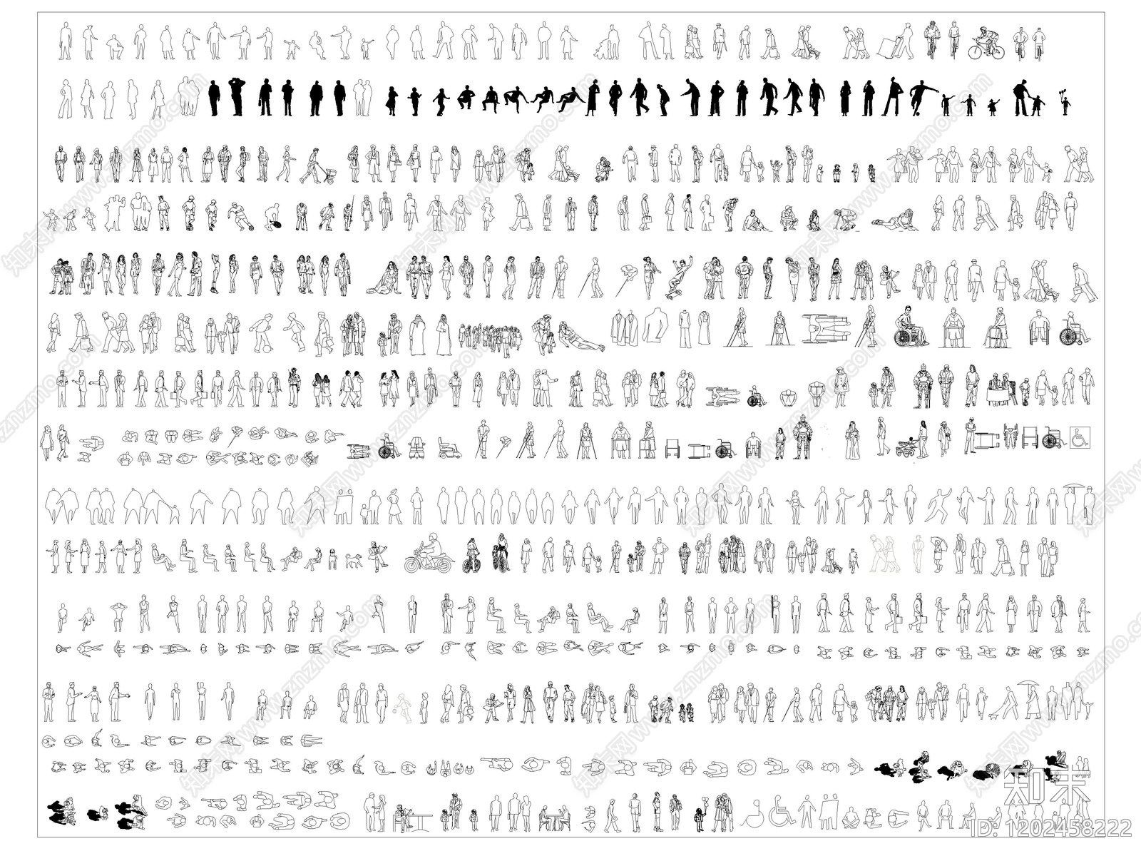现代人物cad施工图下载【ID:1202458222】