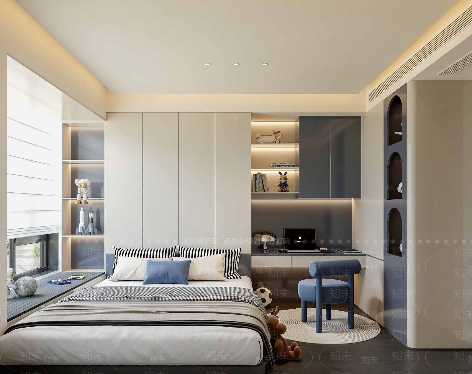 现代意式榻榻米卧室3D模型下载【ID:1202459451】