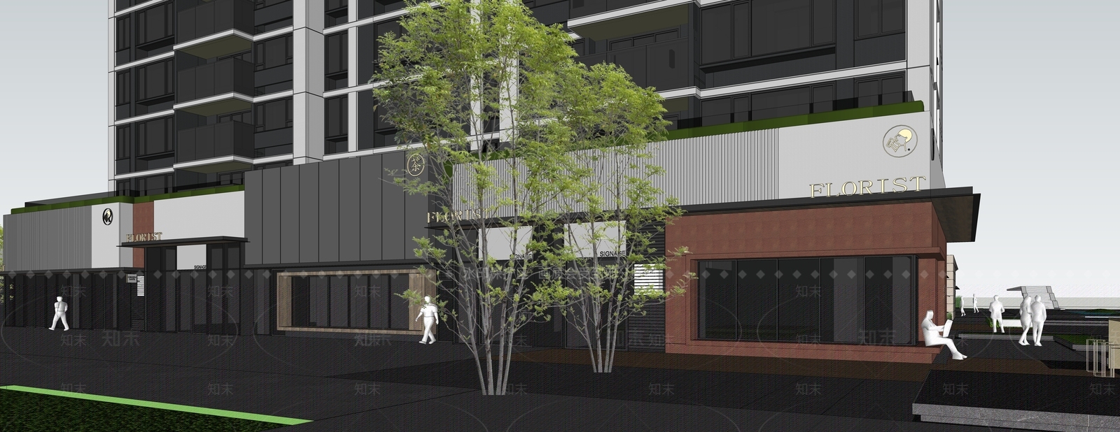 现代高层住宅SU模型下载【ID:1202459697】