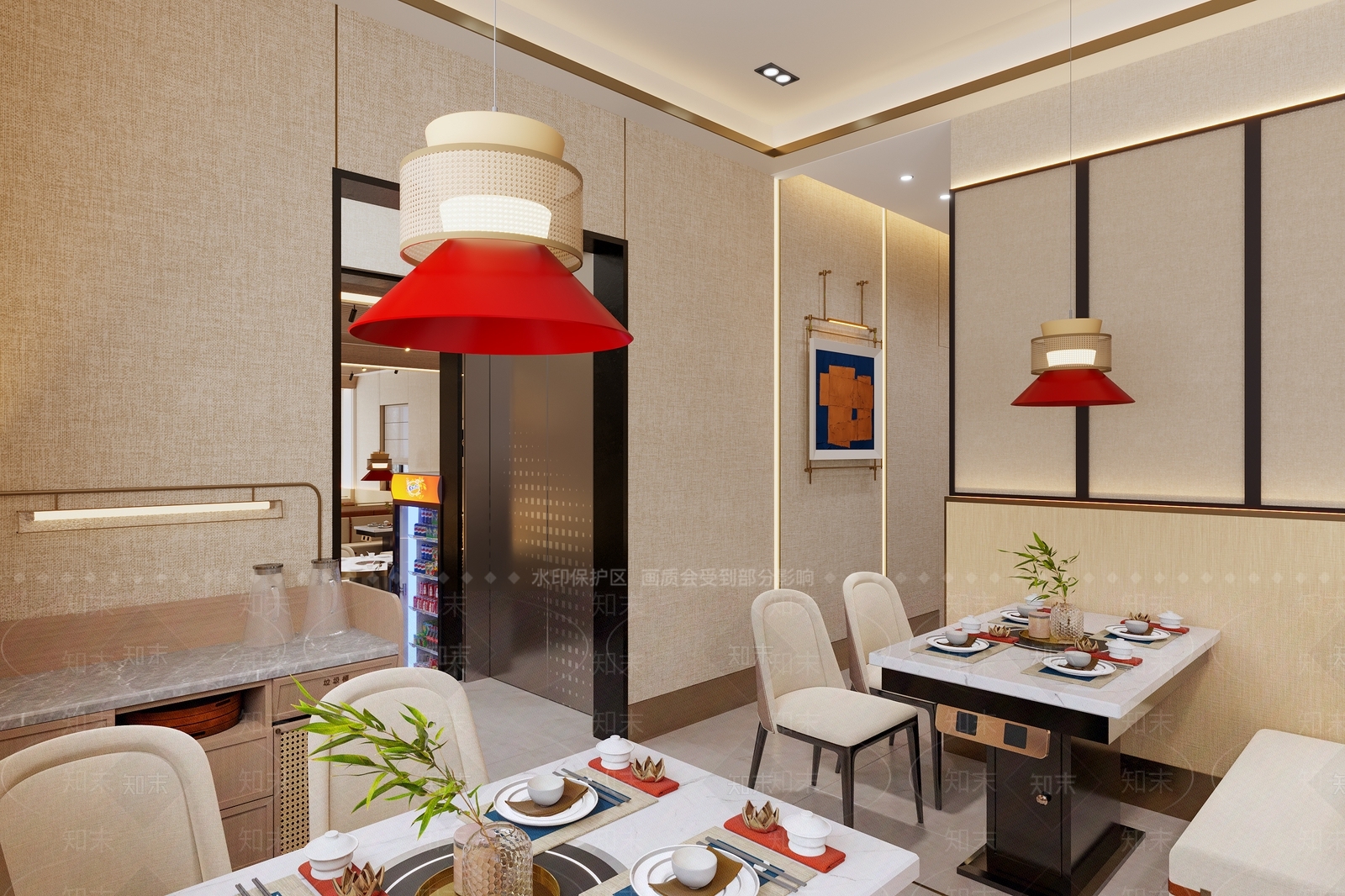 现代火锅店3D模型下载【ID:1202460632】