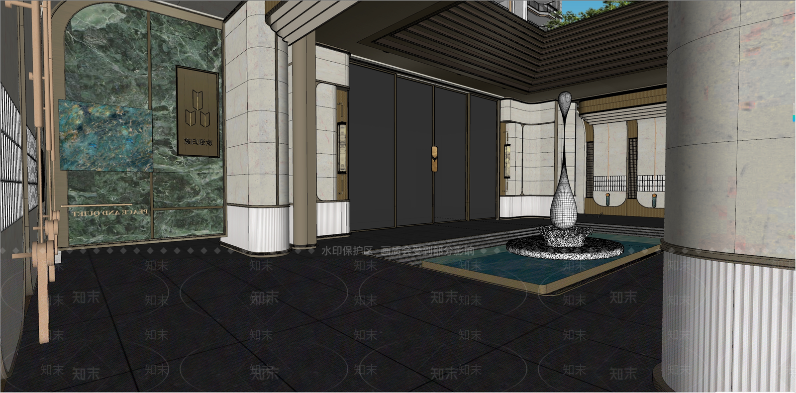 现代小区景观SU模型下载【ID:1202464318】