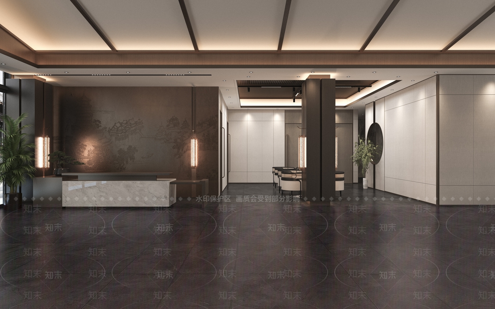新中式售楼处3D模型下载【ID:1202464828】