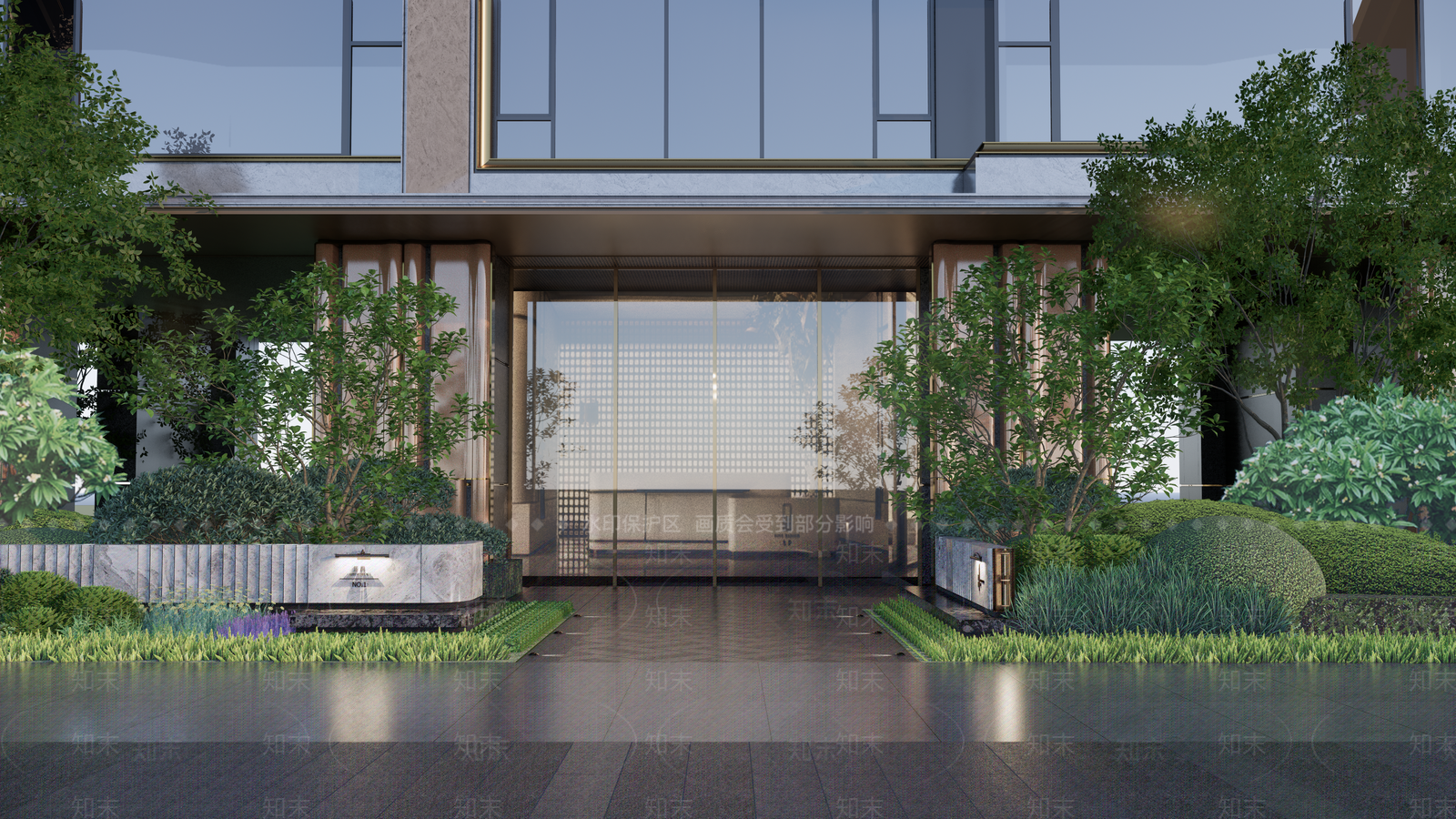 现代小区景观SU模型下载【ID:1202464931】