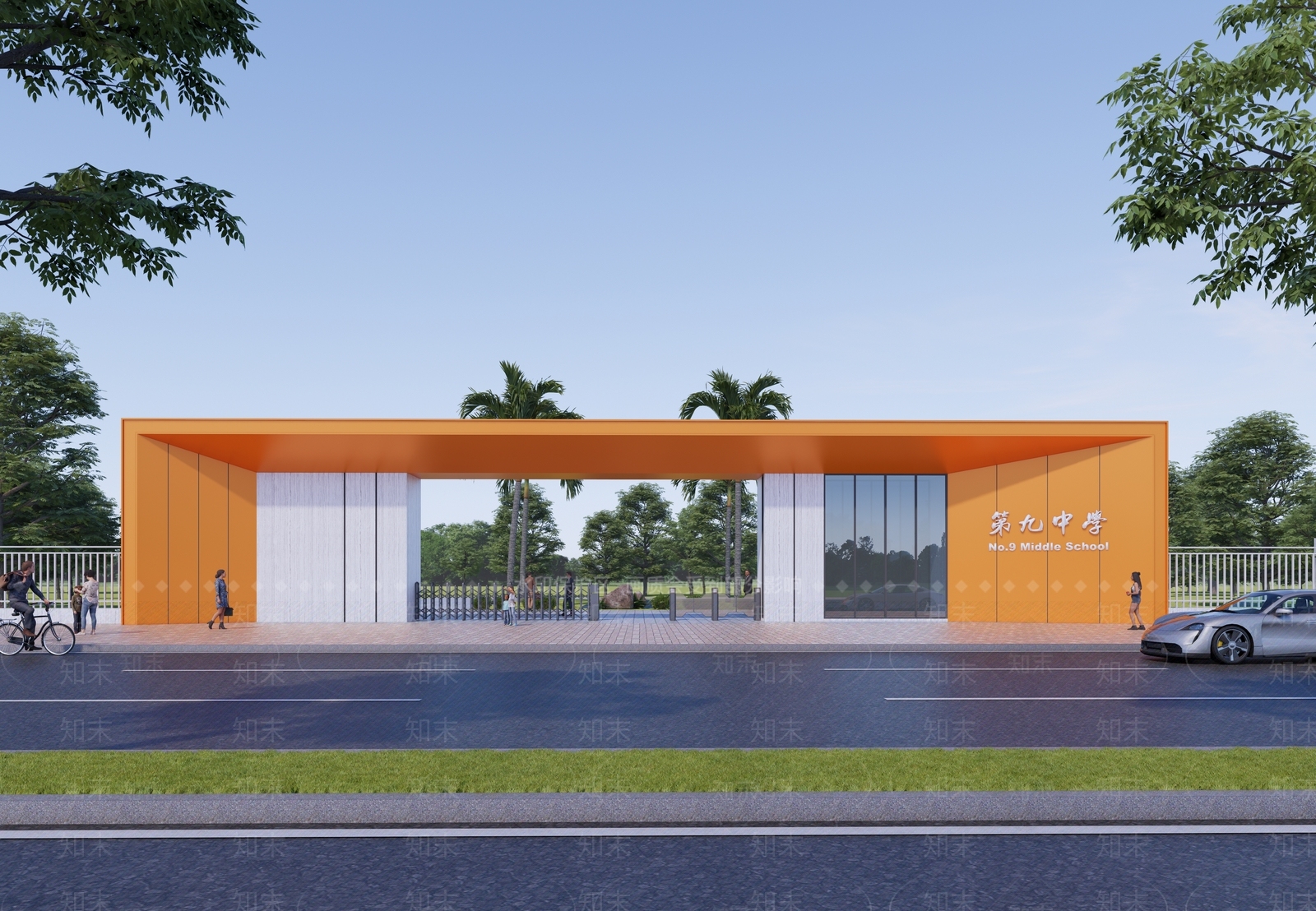 现代学校建筑SU模型下载【ID:1202464962】