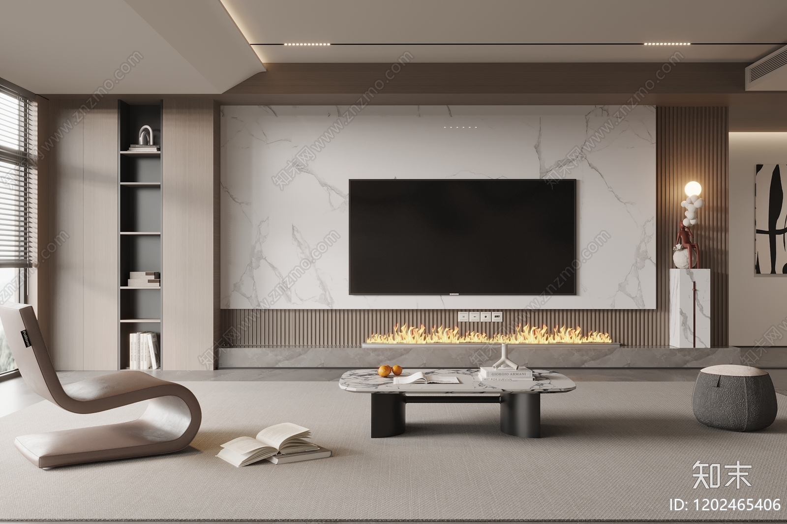 现代电视背景墙3D模型下载【ID:1202465406】