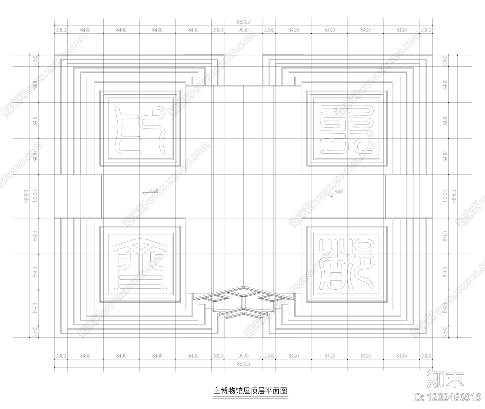 现代博物馆cad施工图下载【ID:1202466919】