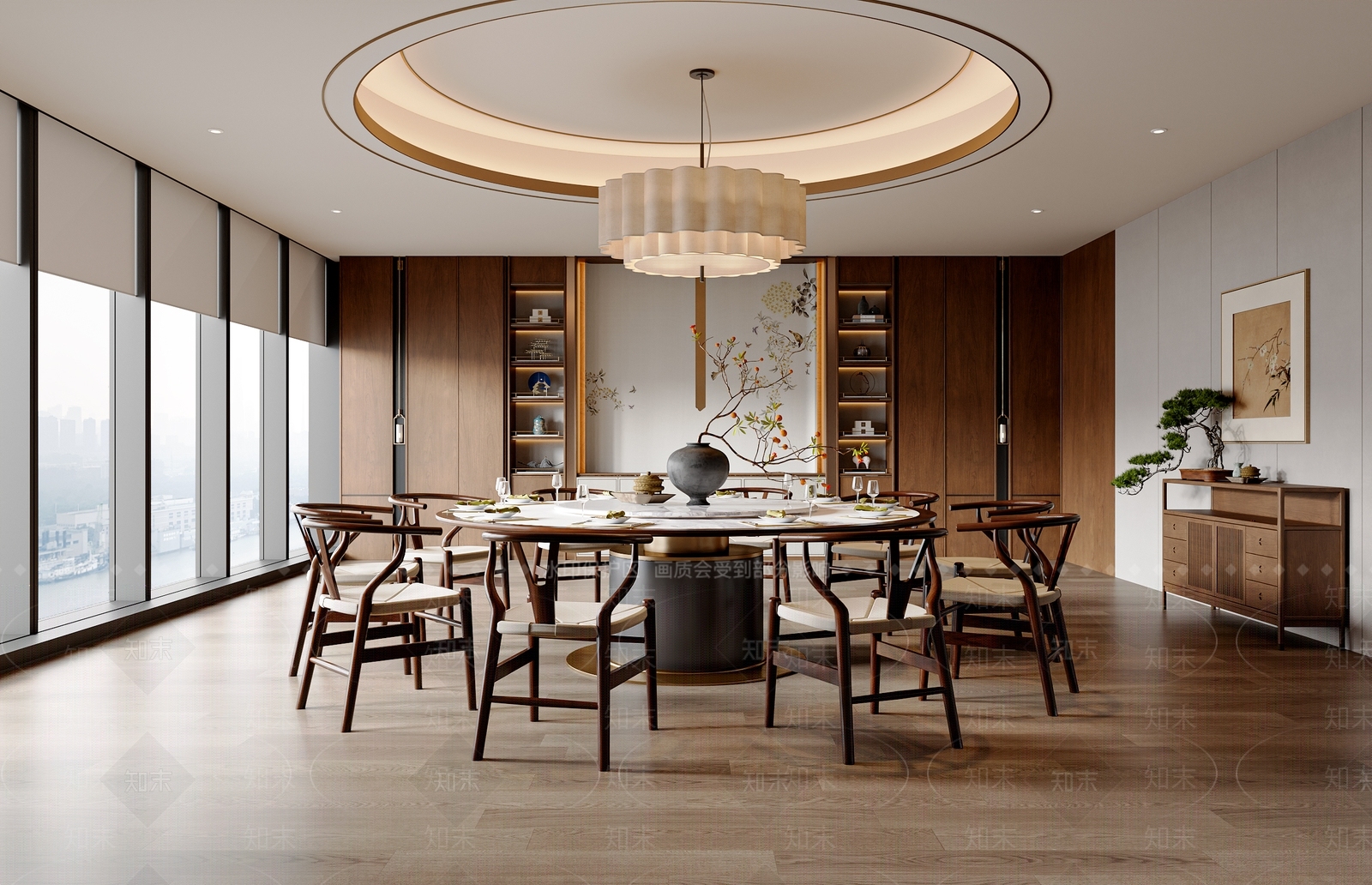 新中式中式包厢SU模型下载【ID:1202467300】