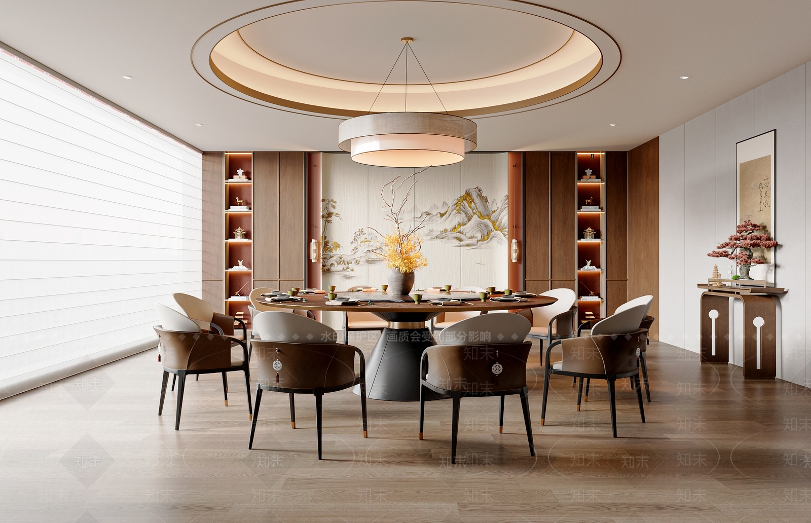 新中式中式包厢SU模型下载【ID:1202467375】