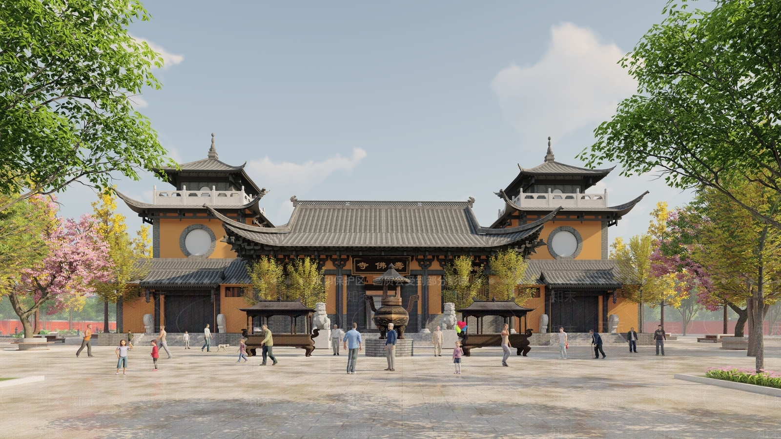 新中式营地SU模型下载【ID:1202468621】