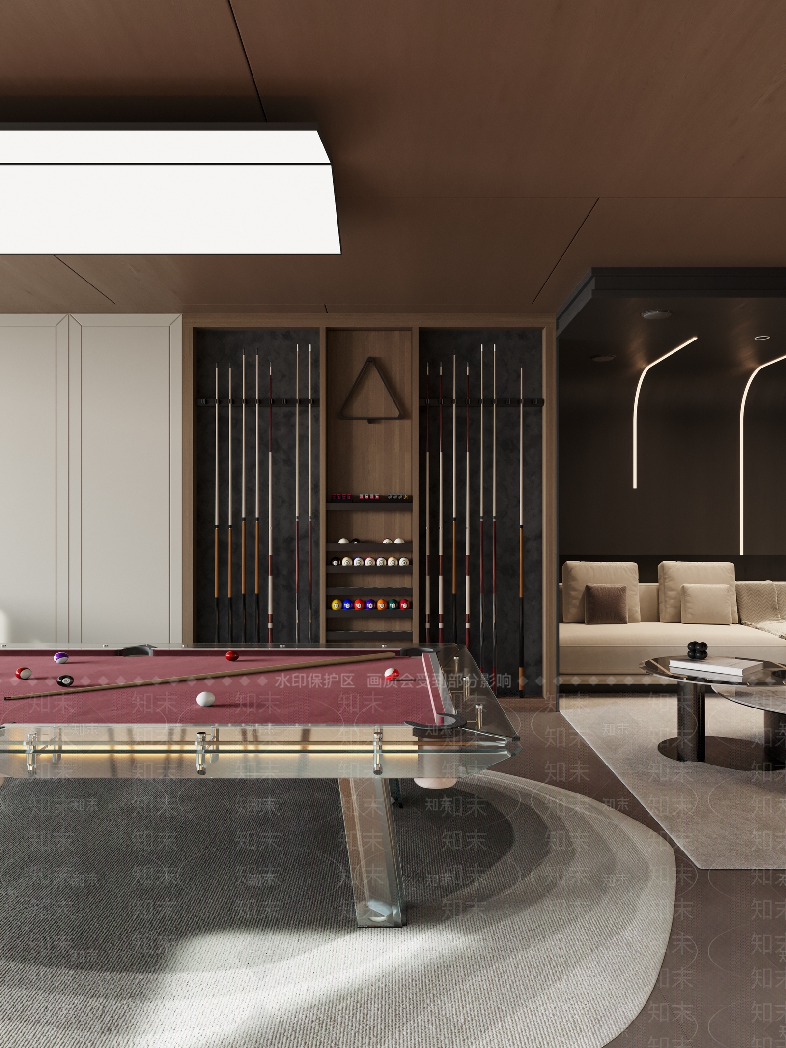 现代意式台球室3D模型下载【ID:1202757006】