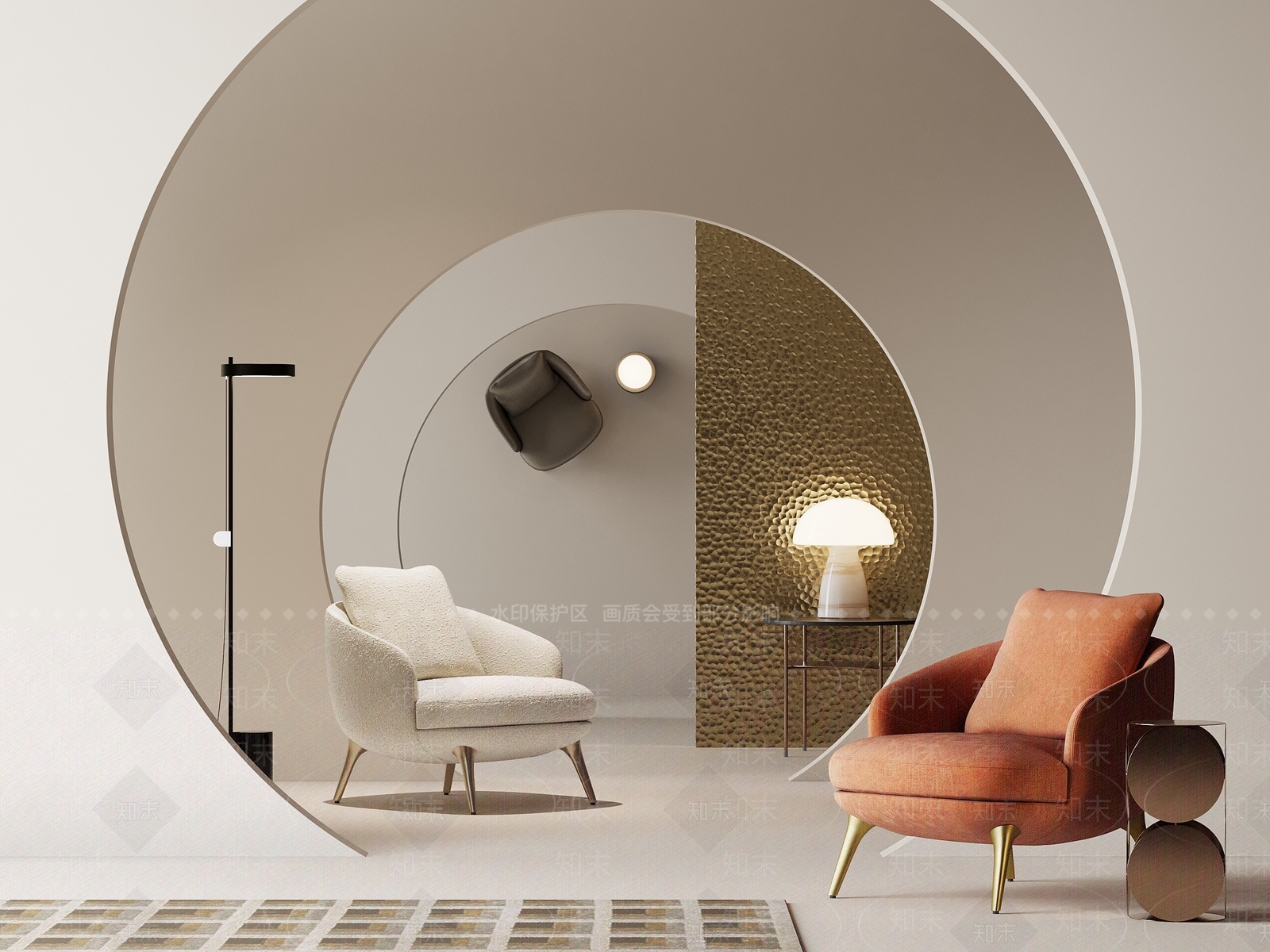 现代轻奢单人沙发3D模型下载【ID:1202545071】