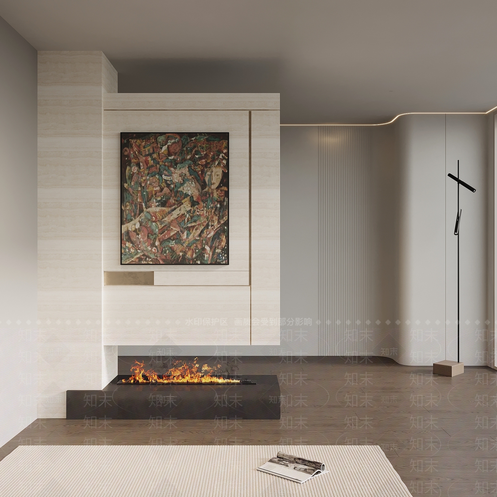 现代背景墙SU模型下载【ID:1202473412】