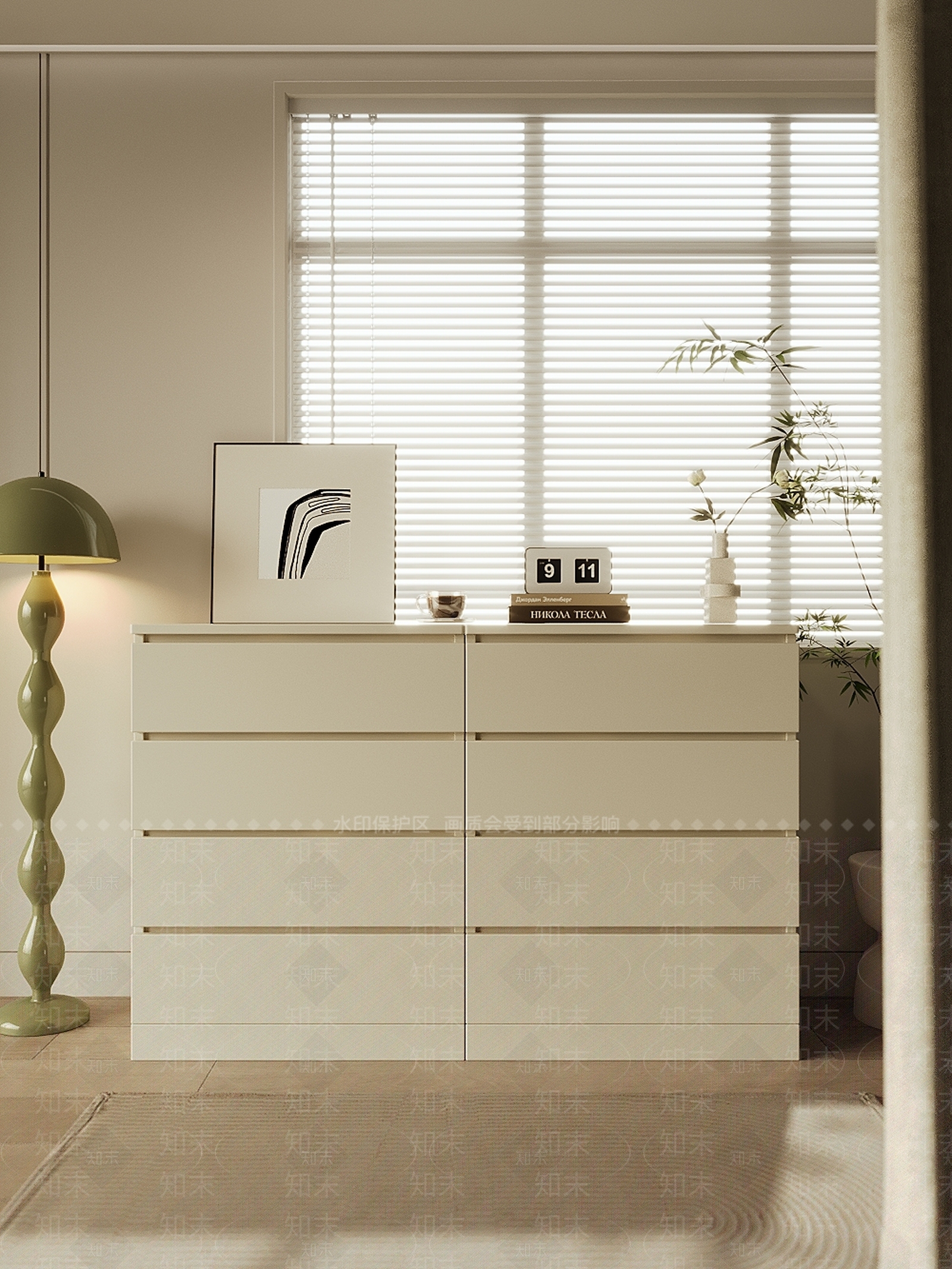 奶油极简斗柜3D模型下载【ID:1202474439】