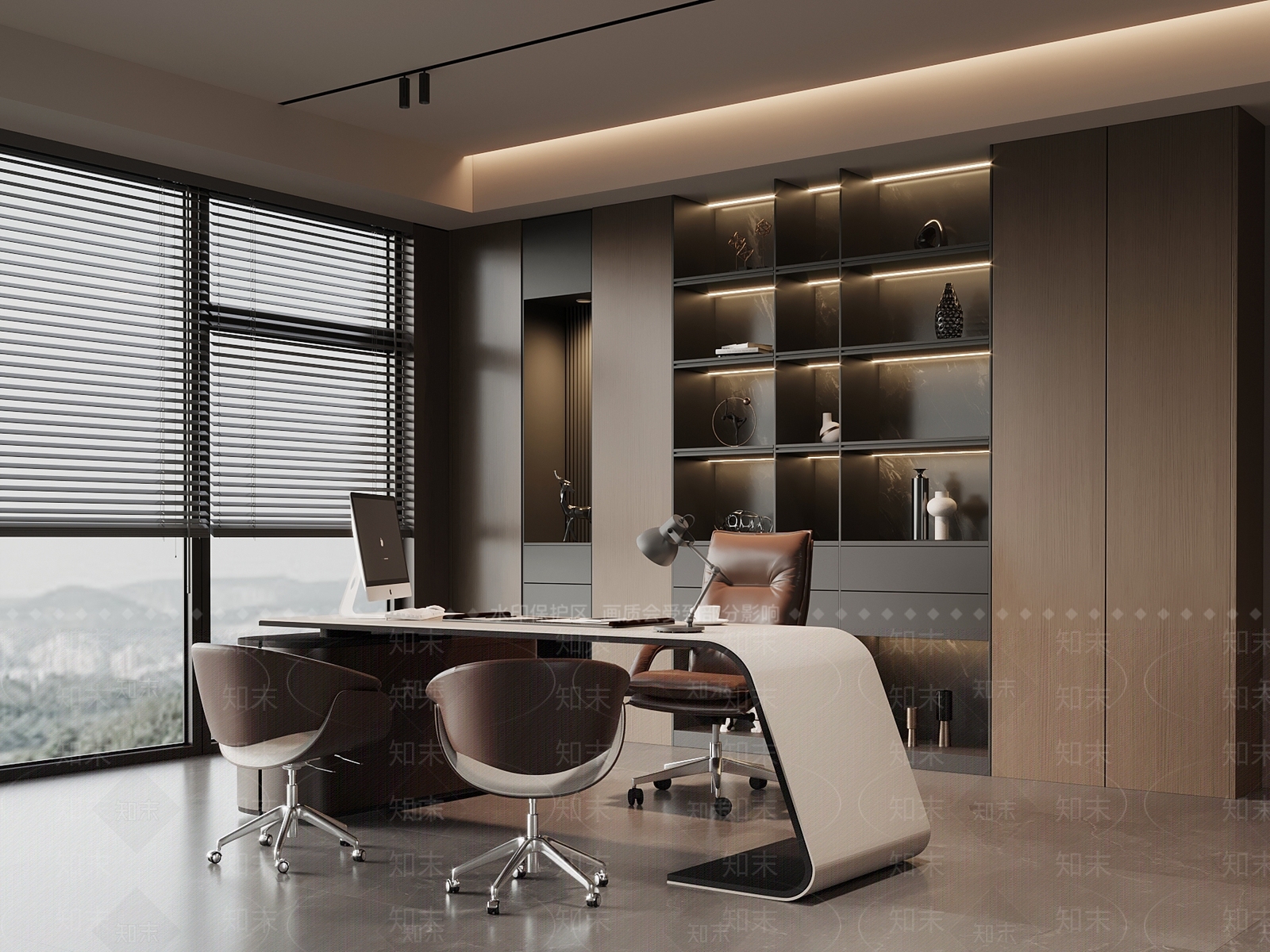 现代书房3D模型下载【ID:1202474914】