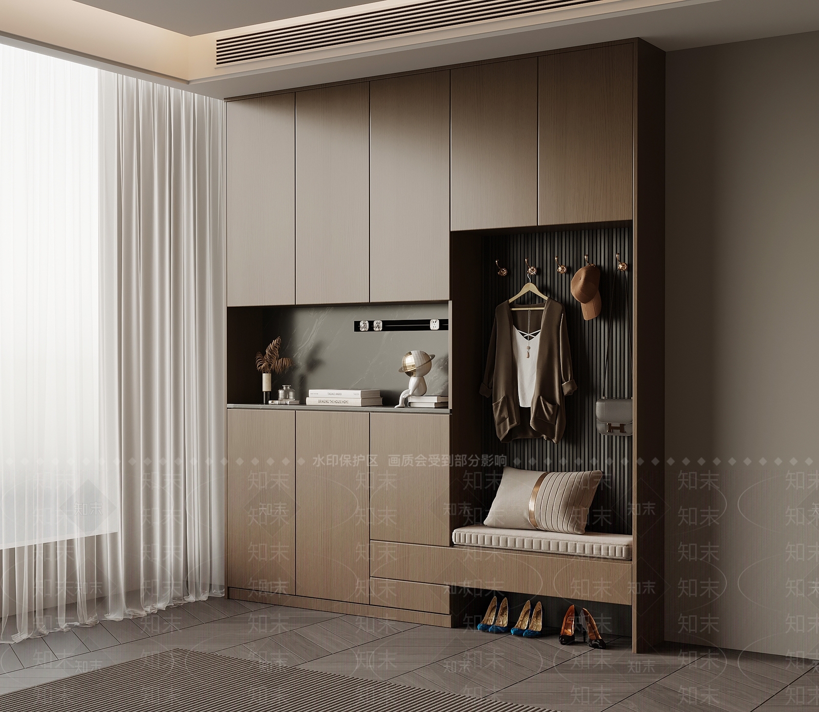 现代意式鞋柜3D模型下载【ID:1202475341】