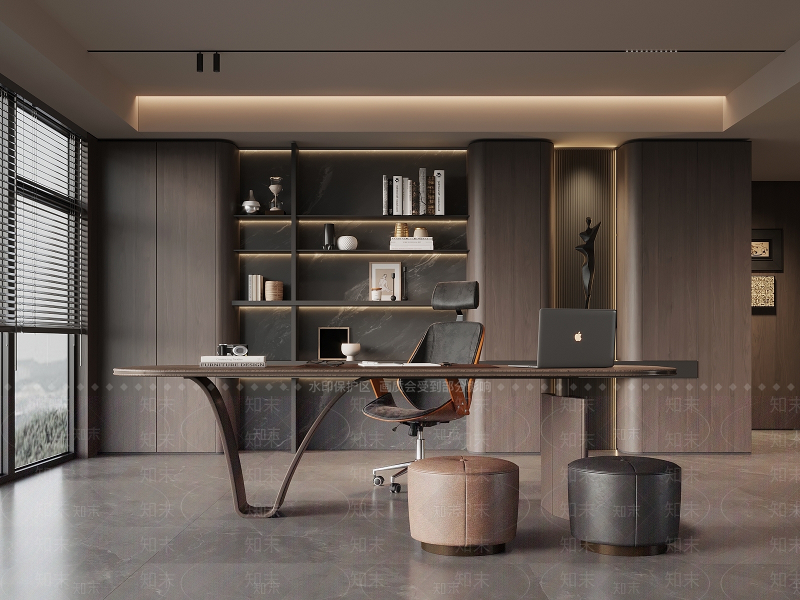 现代意式书房3D模型下载【ID:1202475317】