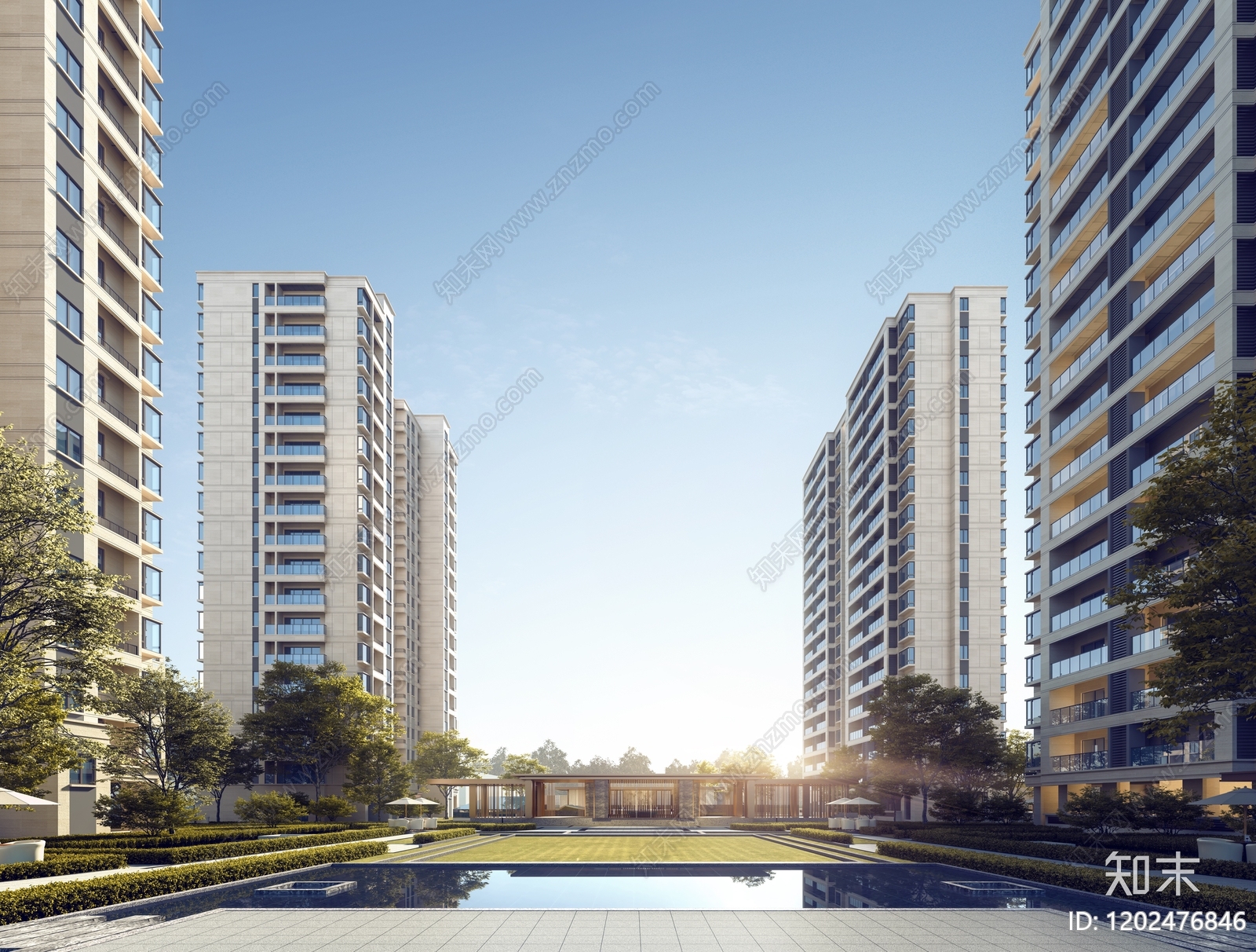 现代住宅项目效果图下载【ID:1202476846】