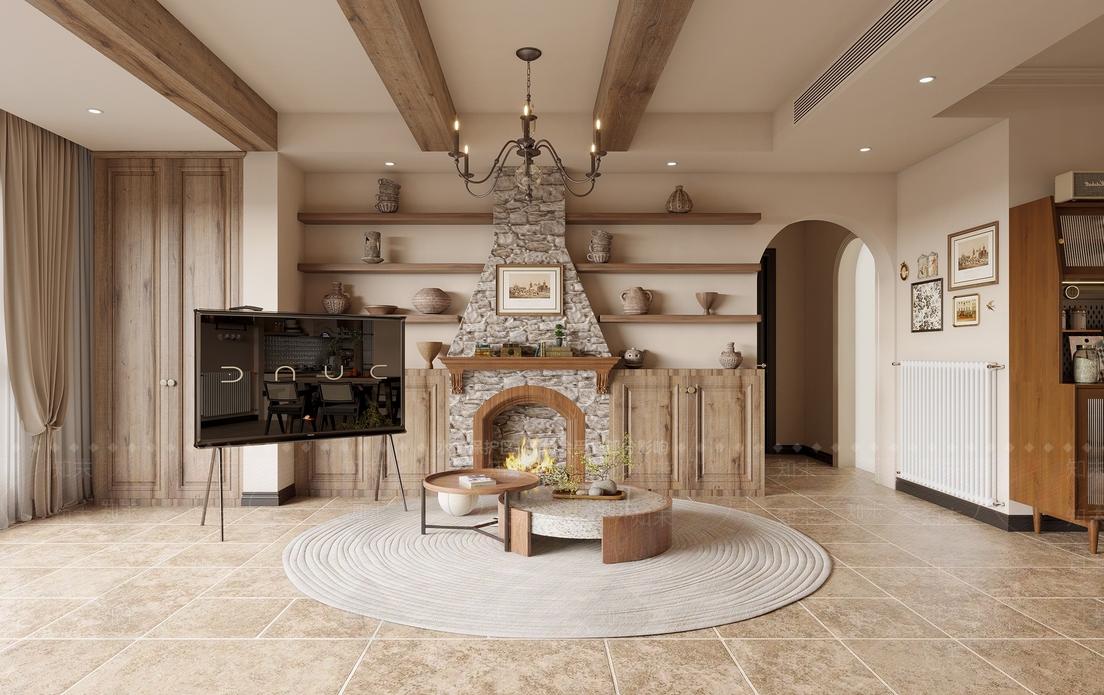 中古法式家居客厅3D模型下载【ID:1202480197】