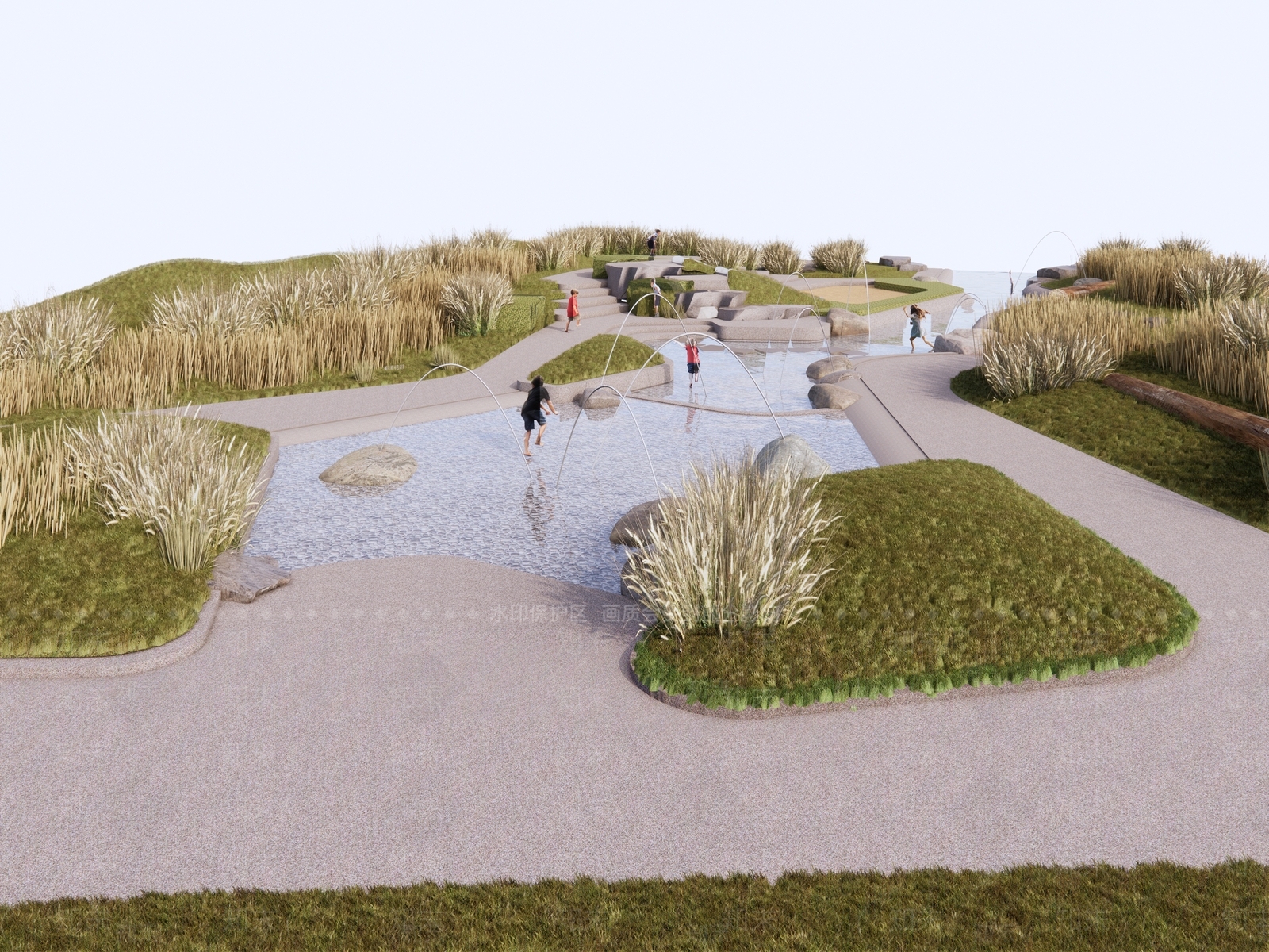 现代景观公园SU模型下载【ID:1202480427】