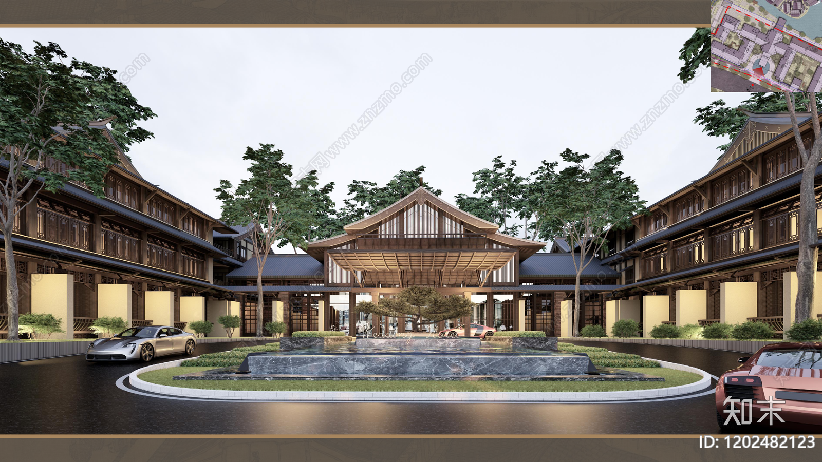 中式民宿建筑下载【ID:1202482123】